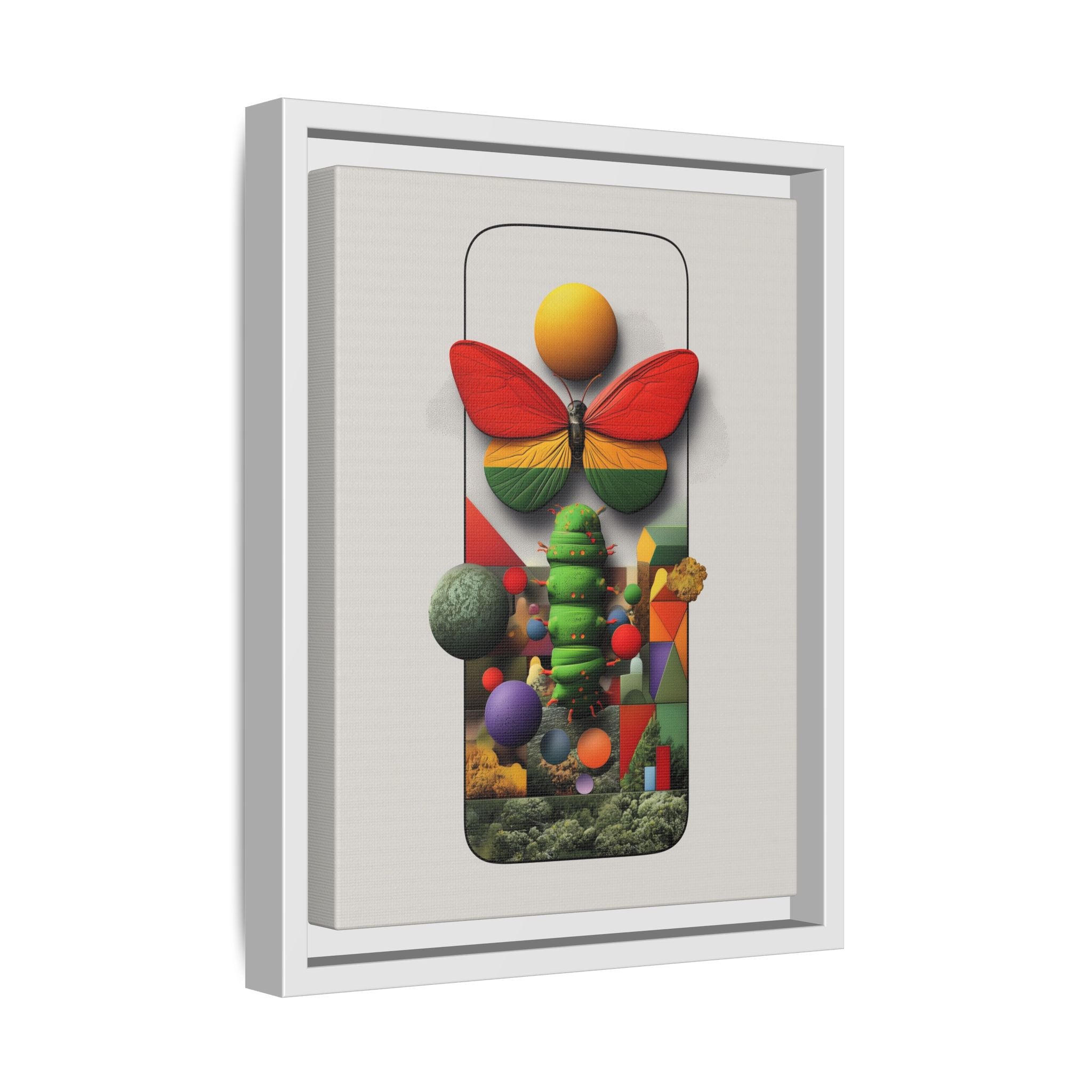 Metamorphosis Framed Print : Geometric Nature Transformation, Vibrant Butterfly Composition   |  Personalized & Custom Orders Available