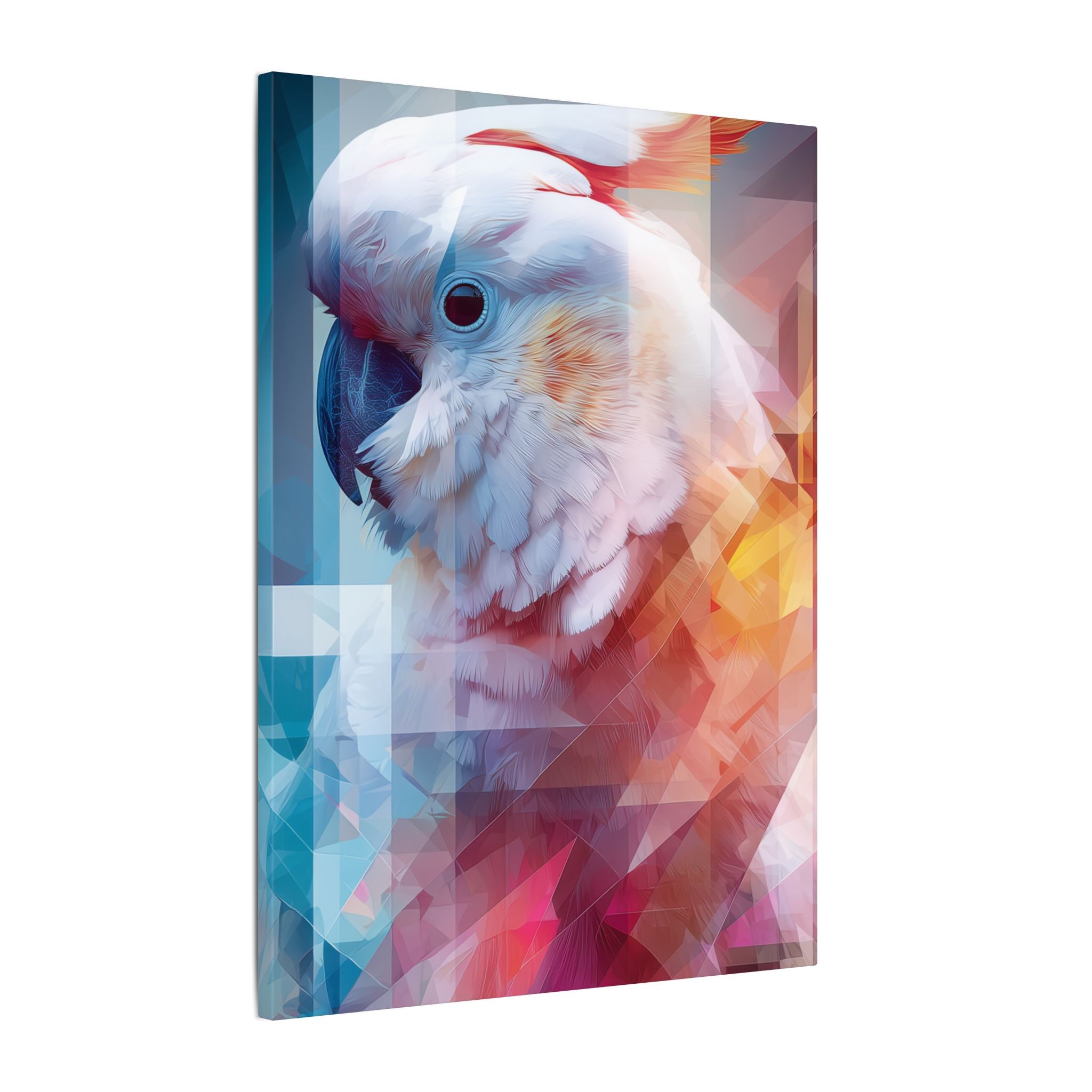 Geometric Cockatoo: Prismatic Wildlife Portrait, Low-Poly Digital Art   |    Custom Orders Available
