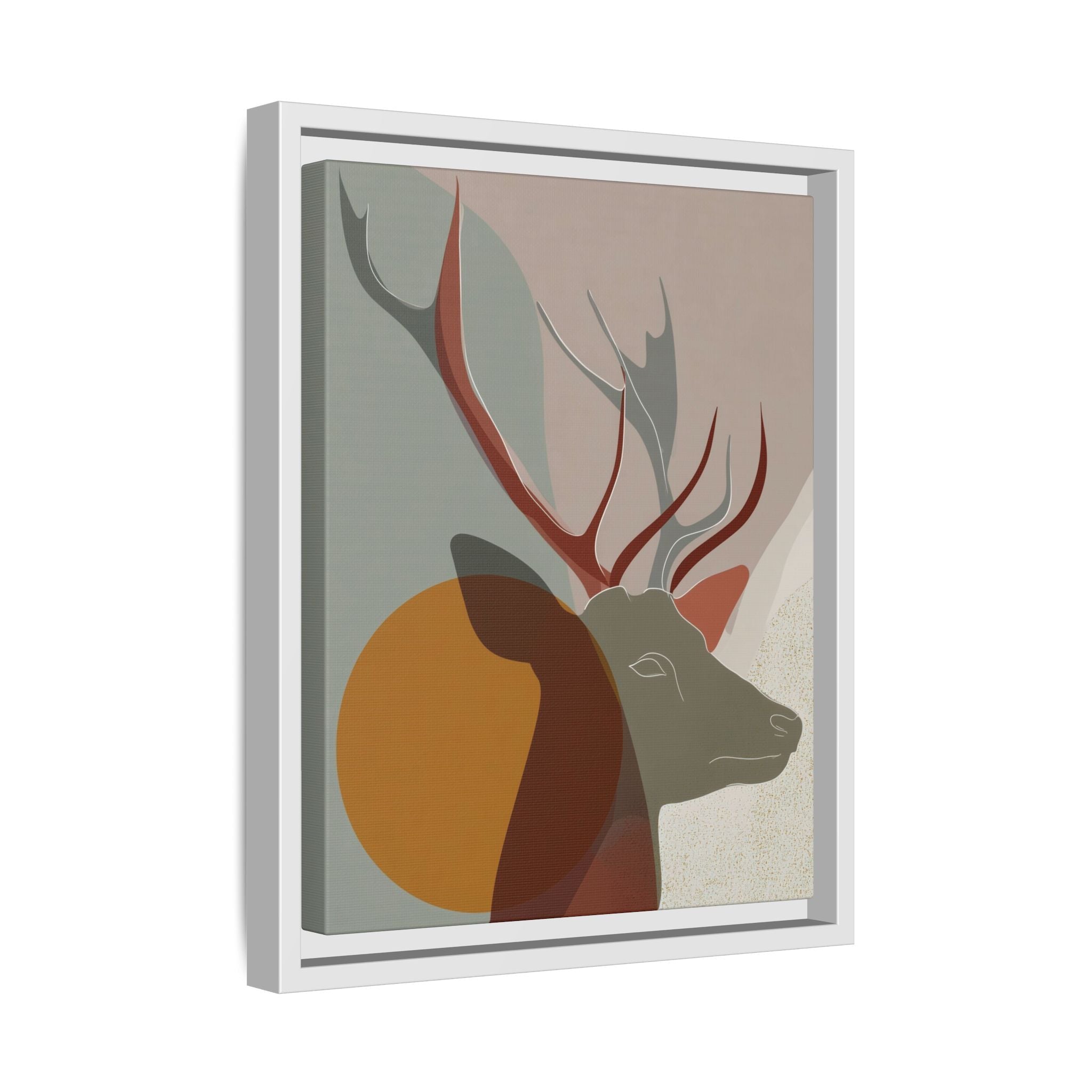 Rustic Reverie Framed Print : Minimalist Deer Profile, Contemporary Graphic Art Print   |  Personalized & Custom Orders Available