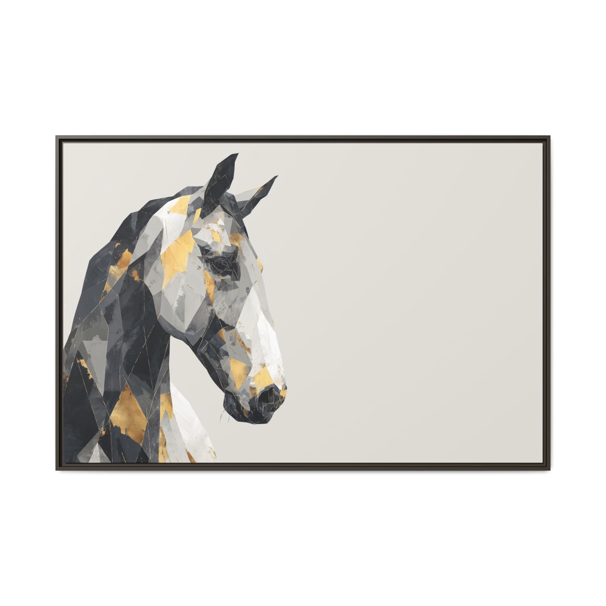 Equine Geometrica: Contemporary Cubist Horse, Metallic Abstract Portrait   |  Personalized & Custom Orders Available