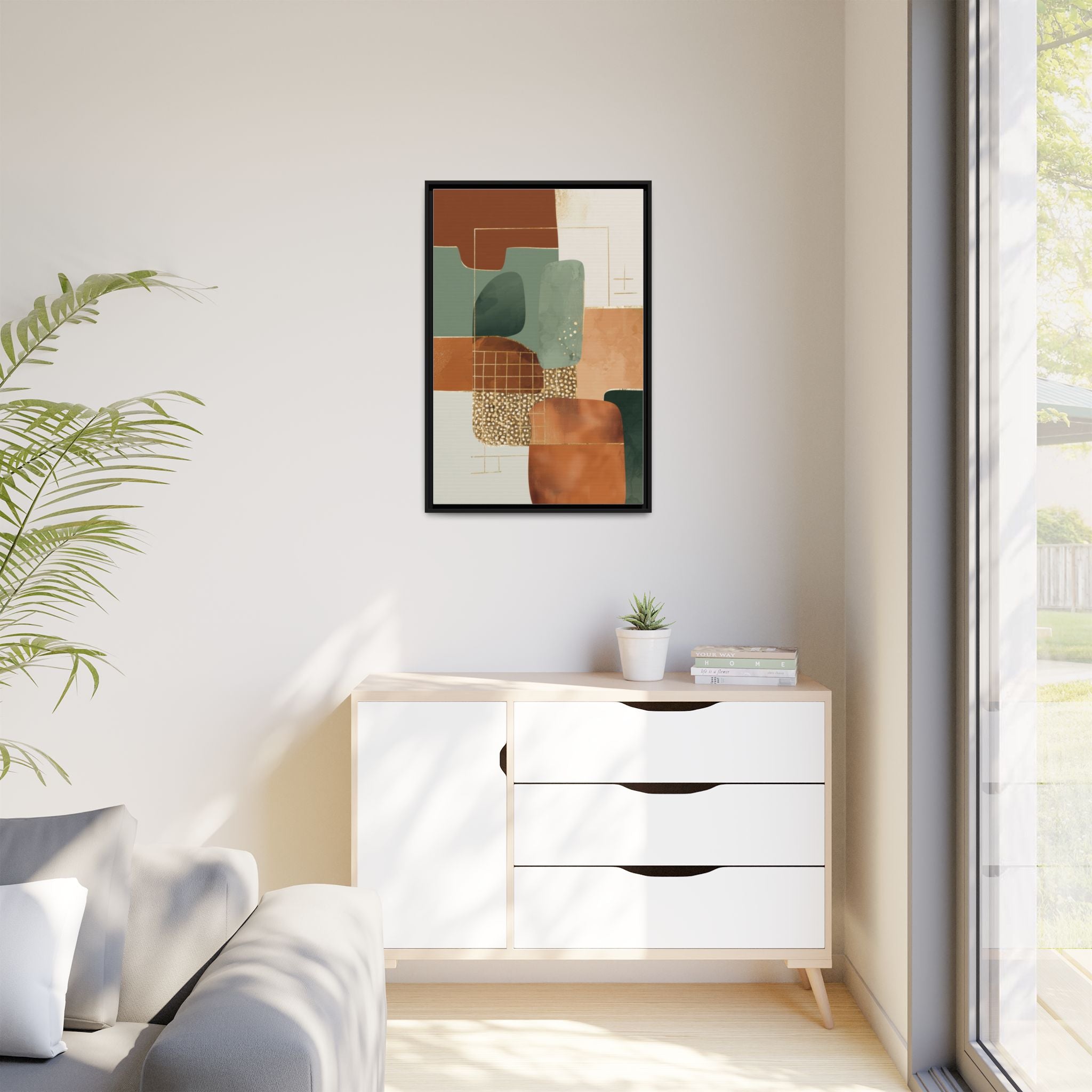 Geometric Harmony: Abstract Minimalist Art, Mid-Century Modern Design, Organic Shapes Composition   |   Custom Orders Accepted