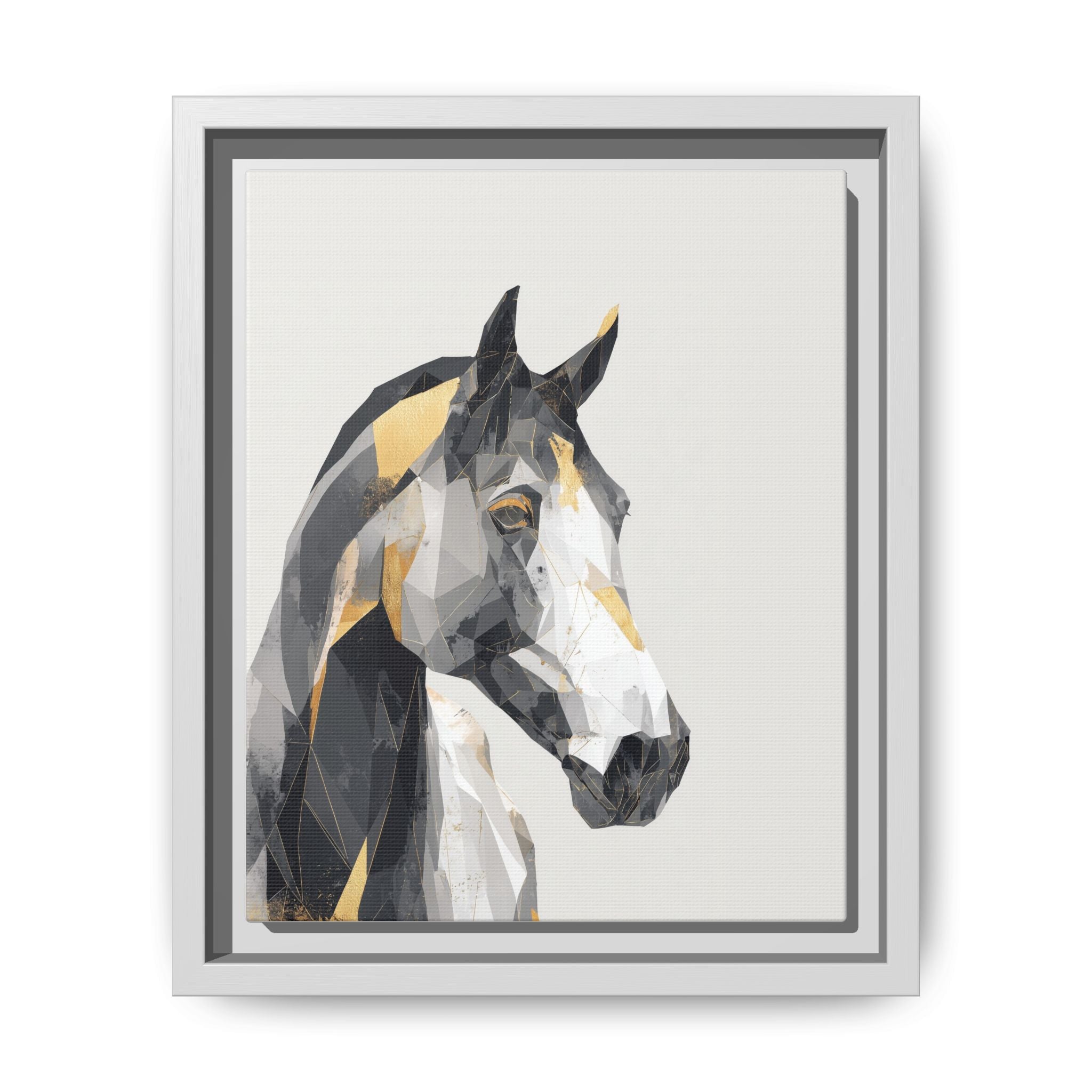 Geometric Equine Framed Print : Polygonal Horse Portrait, Modern Abstract Geometric Art   |  Personalized & Custom Orders Available