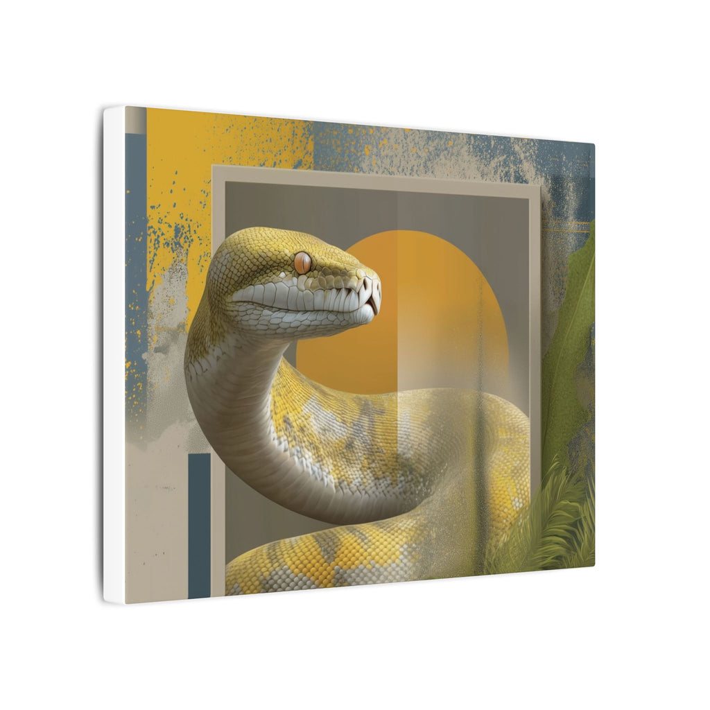 Serpent's Geometric Symphony: Tropical Python Illustration, Modern Graphic Design   |    Custom Orders Available