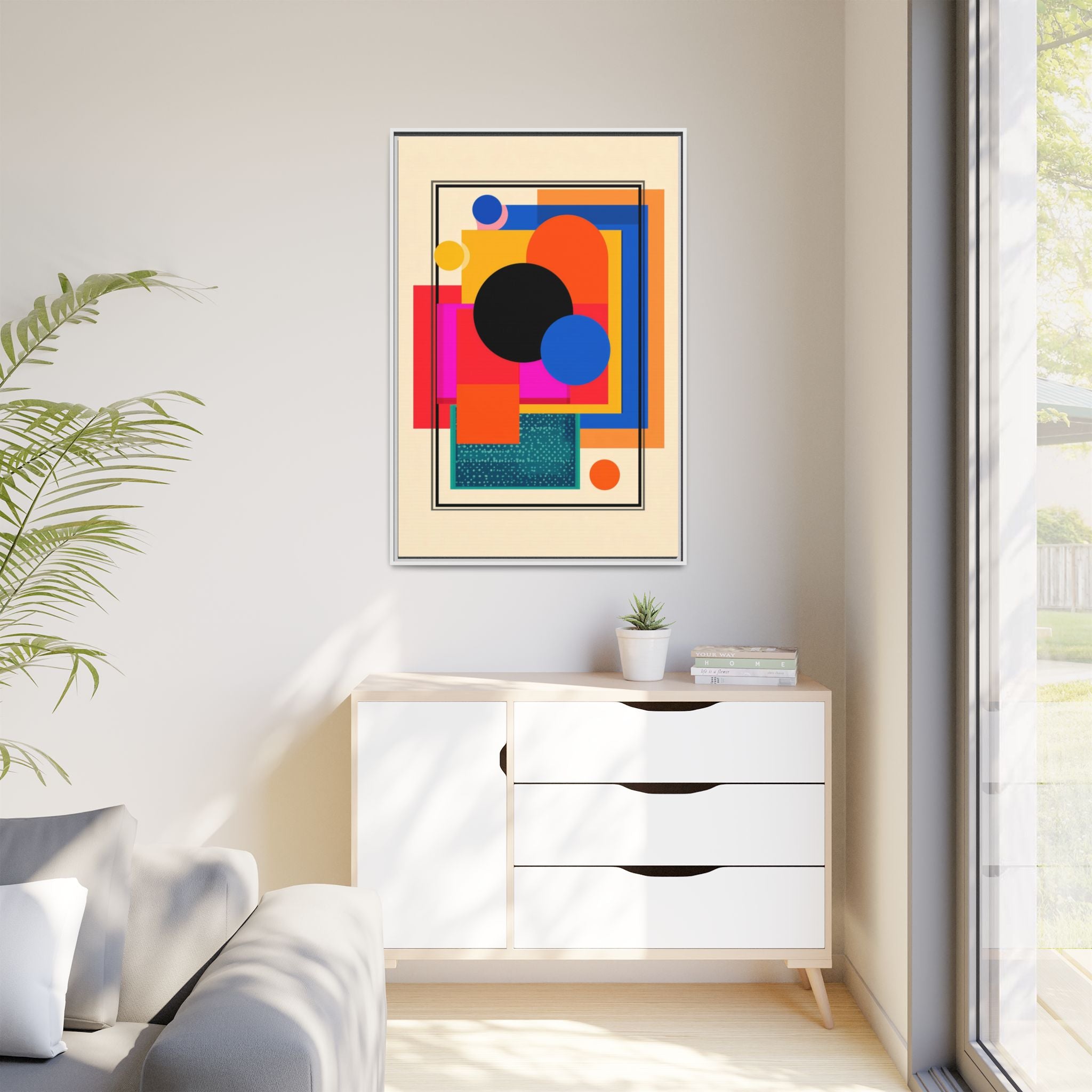 Geometric Harmony: Abstract Color Blocks, Mid-Century Modern Design, Minimalist Art Composition   |   Custom Orders Accepted