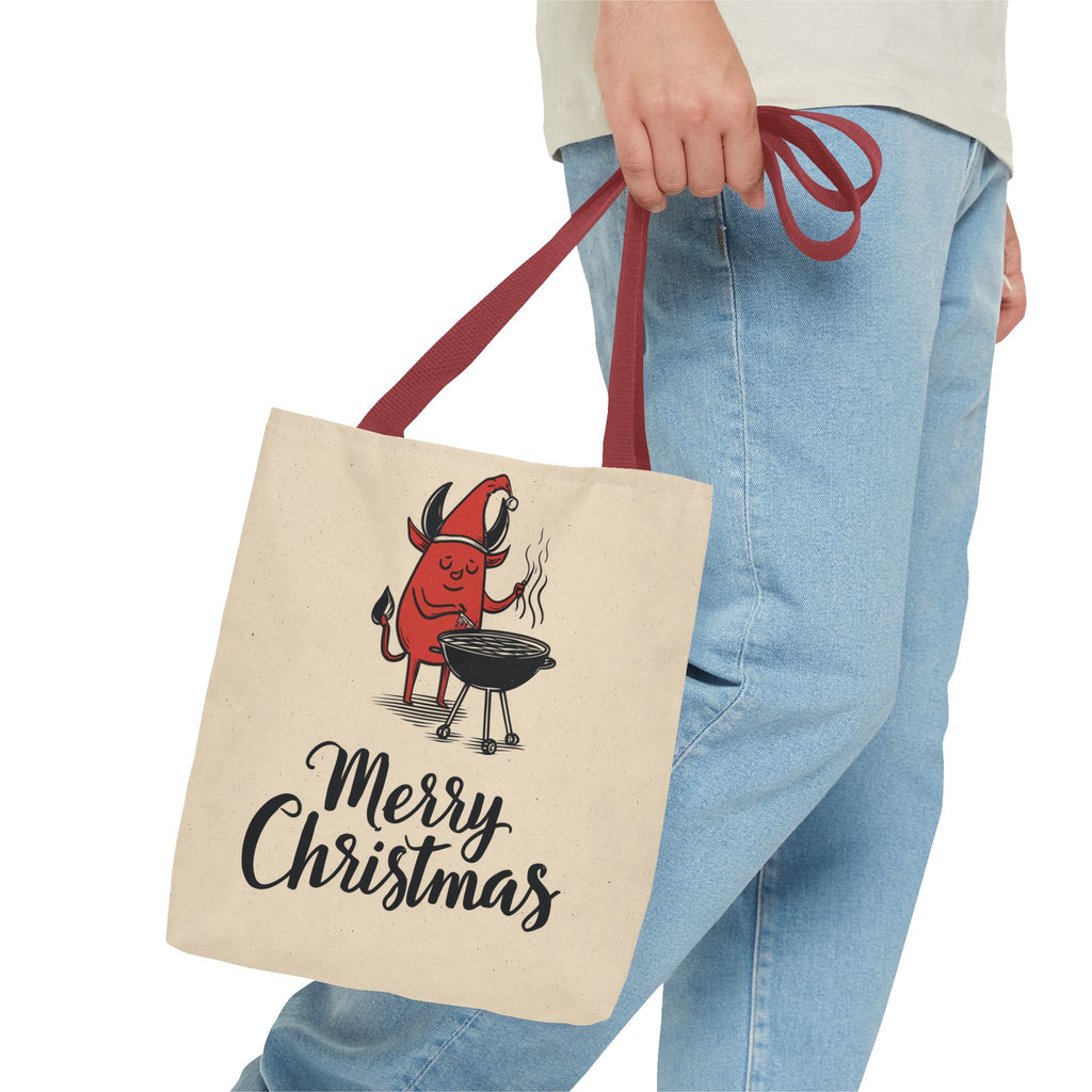 Naughty Santa , Secret Santa, Devil Theme, Devil Themed Art Tote Bag (AOP)