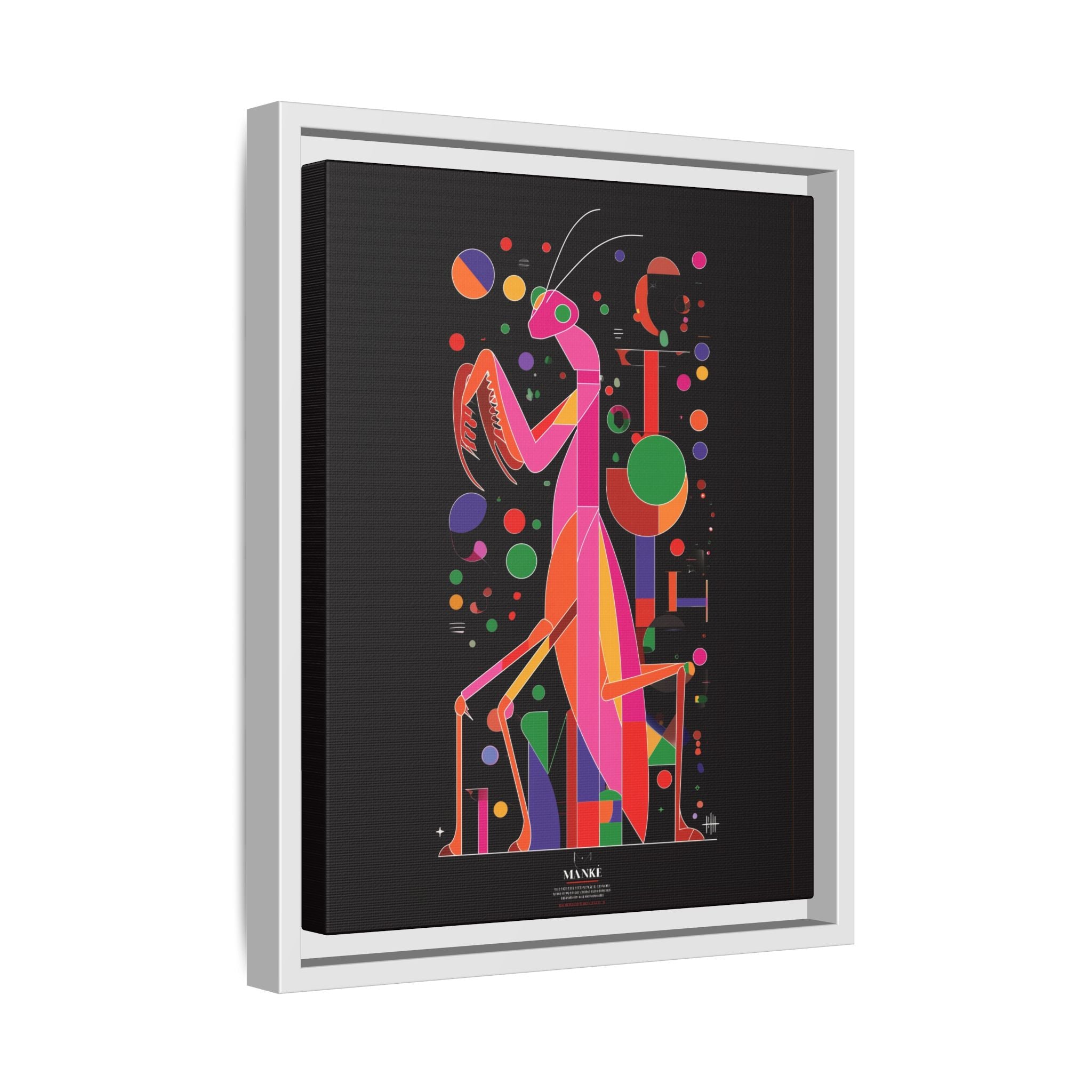 Mantis Geometrica Framed Print : Cubist Insect Design, Vibrant Graphic Poster Art   |   Custom Orders Available