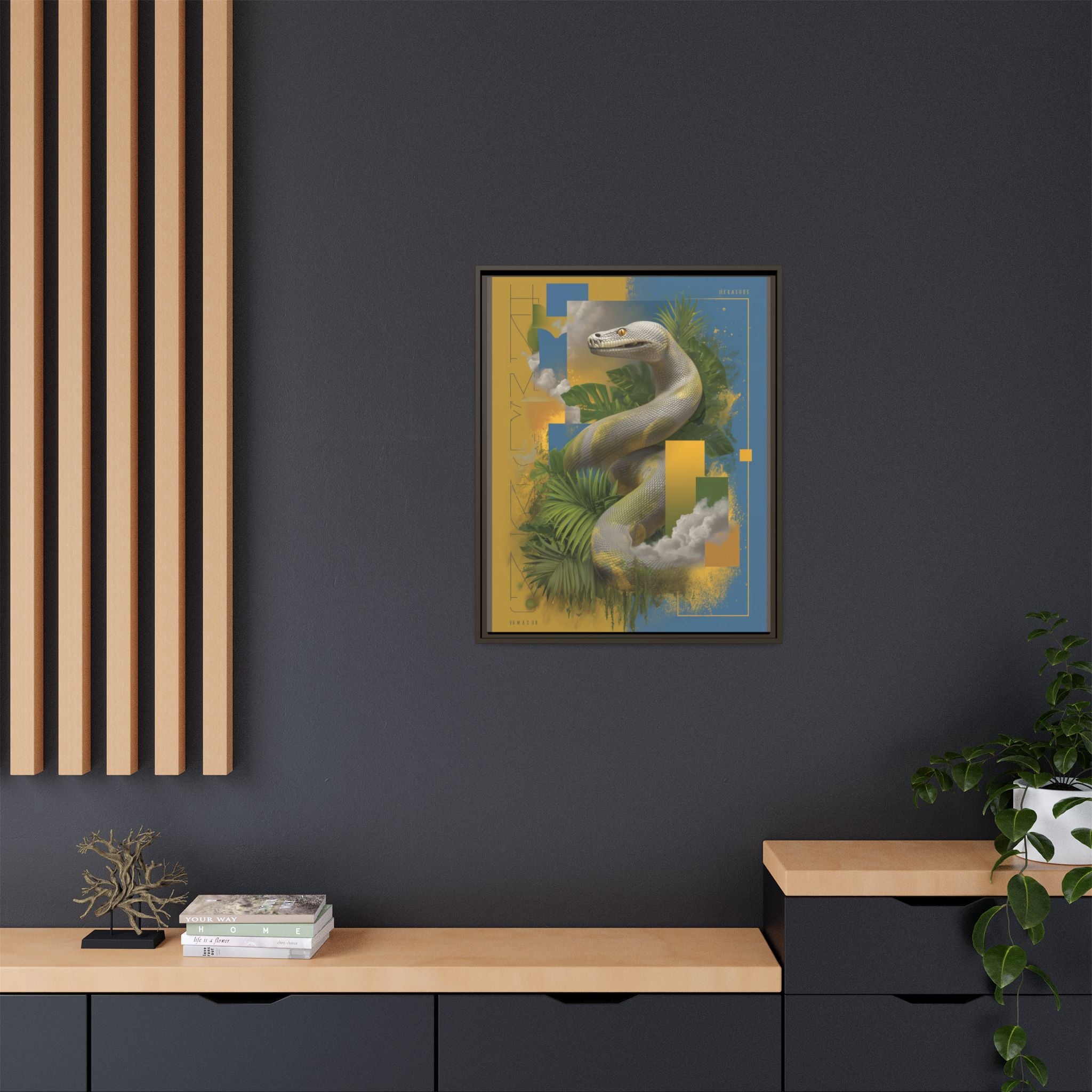 Serpent of Surreal Geometries: Tropical Hyperrealism, Digital Snake Illustration   |    Custom Orders Available