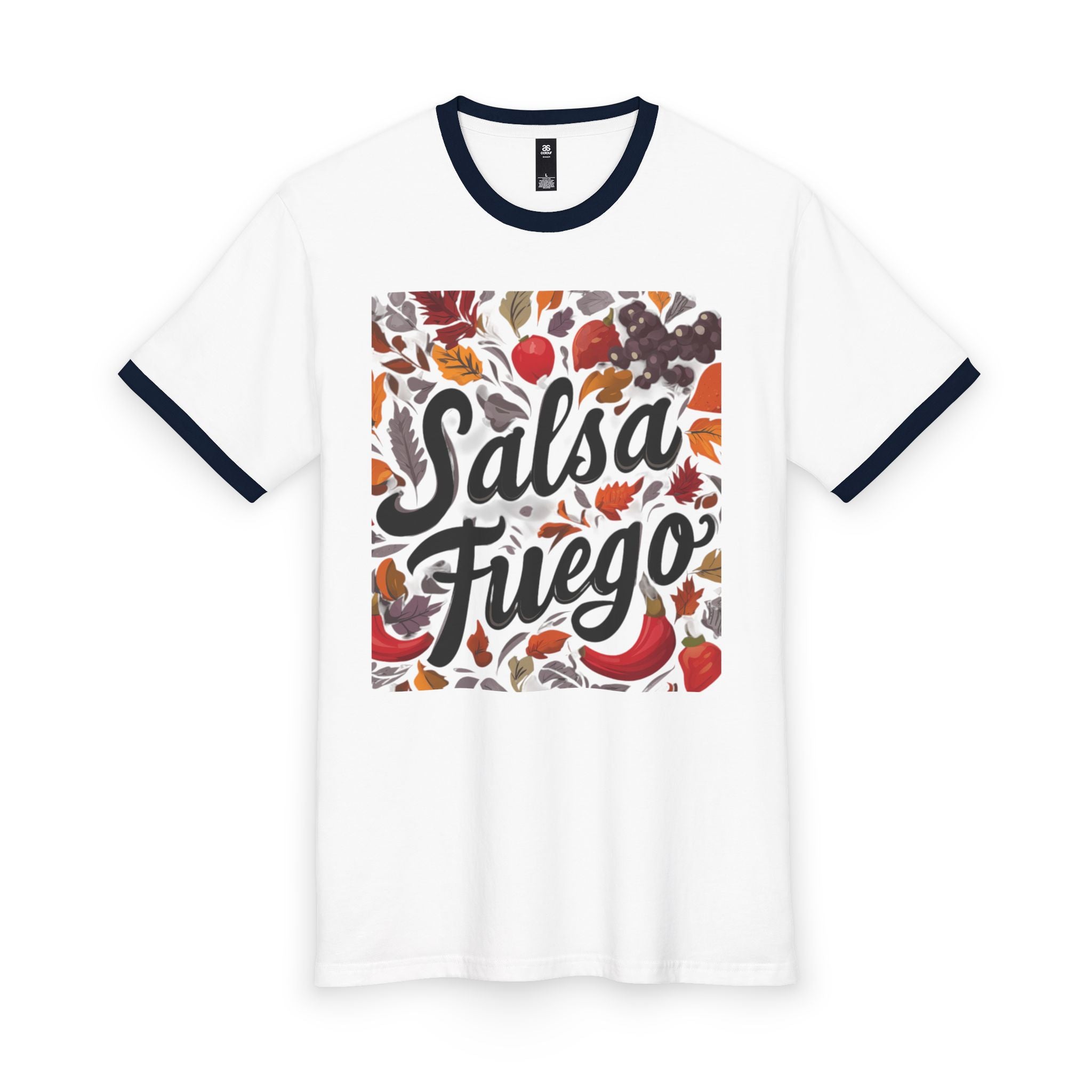 Salsa Fuego Ringer Tee — Spicy Latin Dance & Salsa Shirt (Cotton)