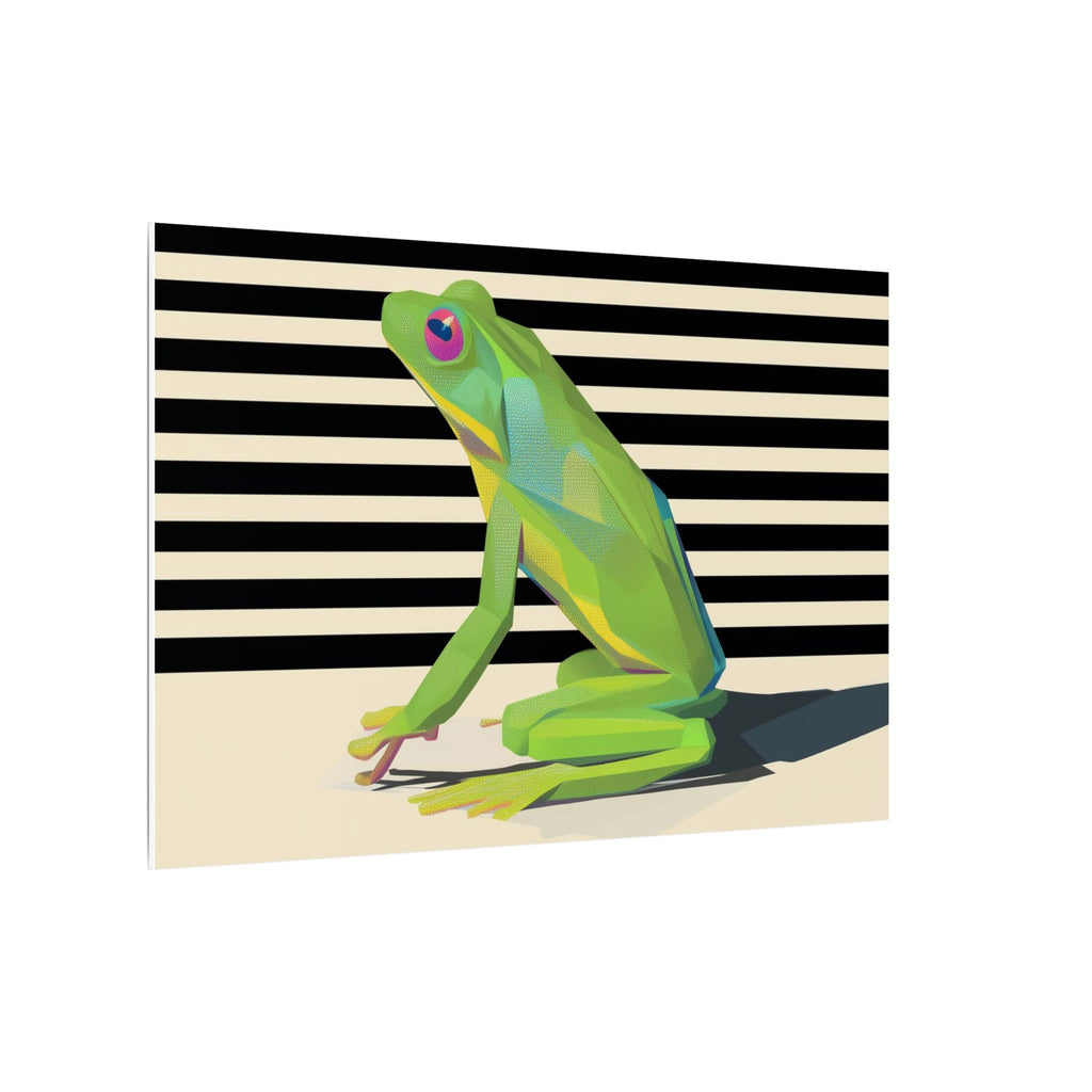 Geometric Frog Vibrance: Modern Wildlife Art, Minimalist Green Graphic Design   |    Custom Orders Available