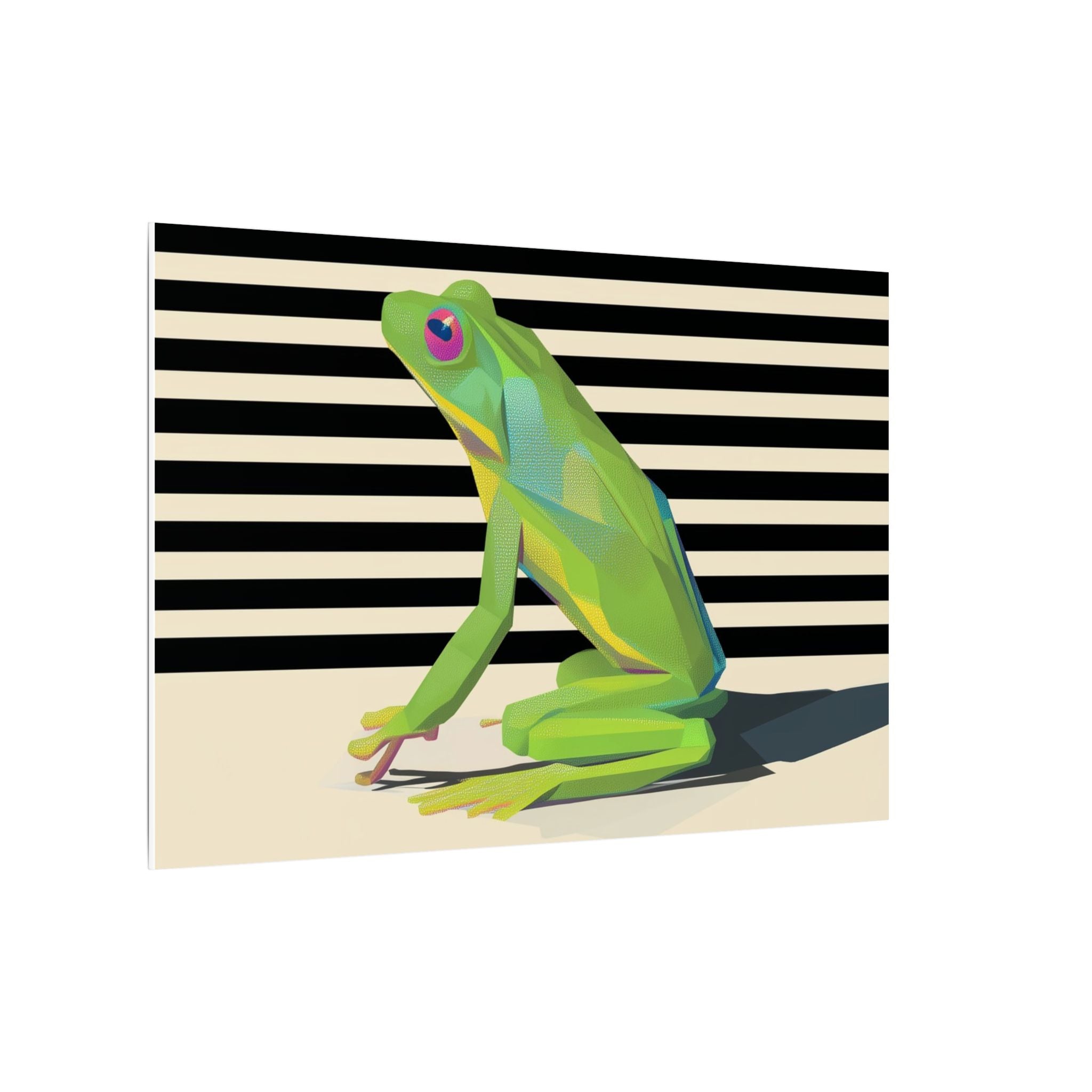 Geometric Frog Vibrance: Modern Wildlife Art, Minimalist Green Graphic Design   |    Custom Orders Available