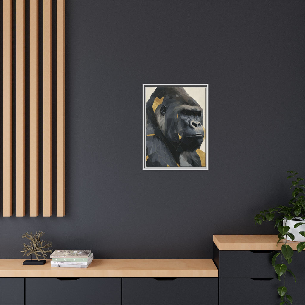 Primal Geometry: Polygonal Gorilla Portrait, Modern Metallic Wildlife Art   |  Personalized & Custom Orders Available