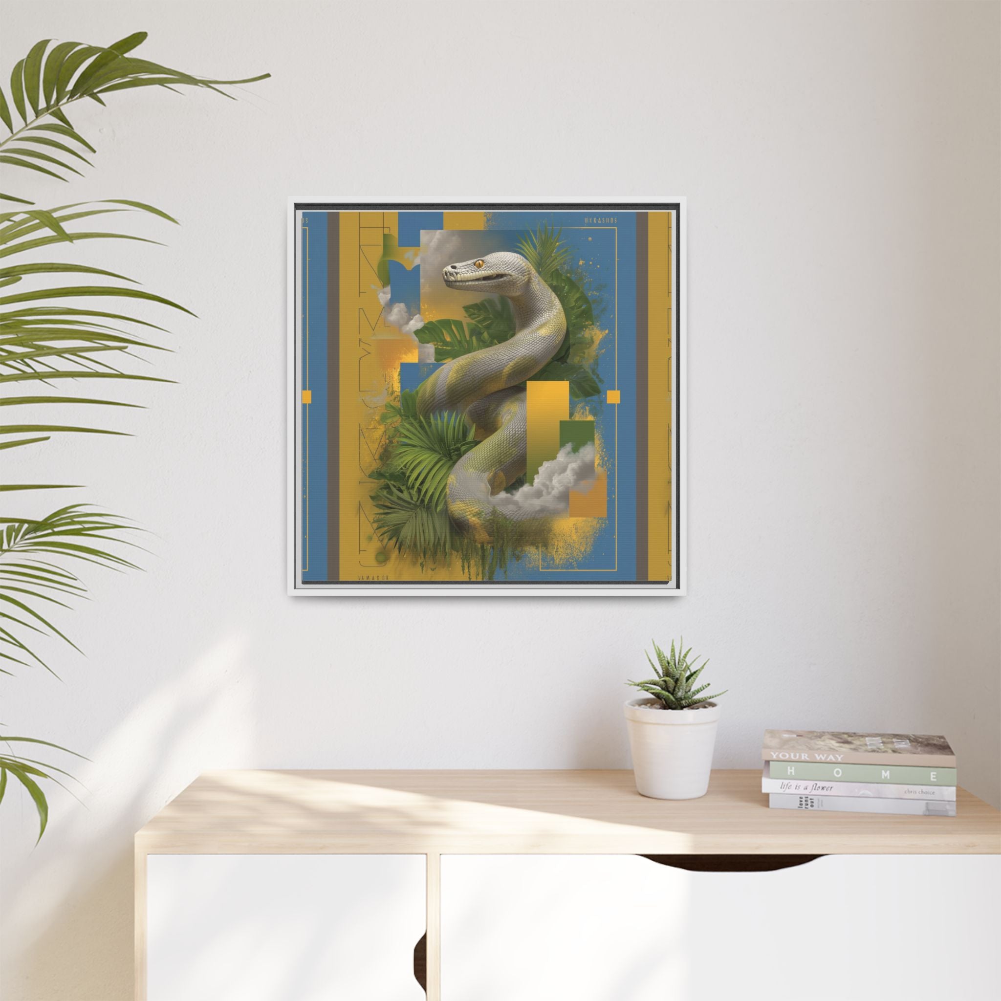 Serpent of Surreal Geometries: Tropical Hyperrealism, Digital Snake Illustration   |    Custom Orders Available