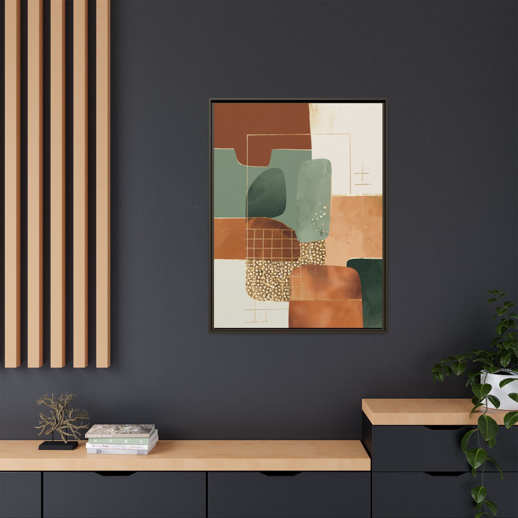 Geometric Harmony: Abstract Minimalist Art, Mid-Century Modern Design, Organic Shapes Composition   |   Custom Orders Accepted