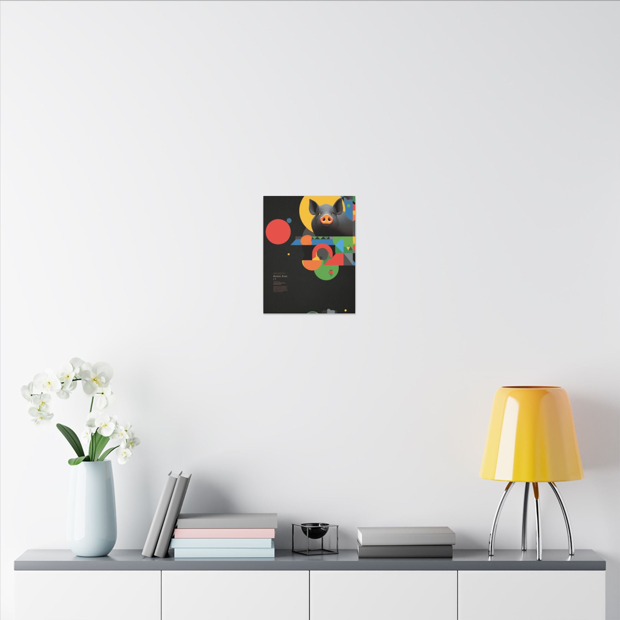 Geometric Pig Odyssey: Abstract Graphic Design Poster, Avant-Garde Animal Art   |    Custom Orders Available