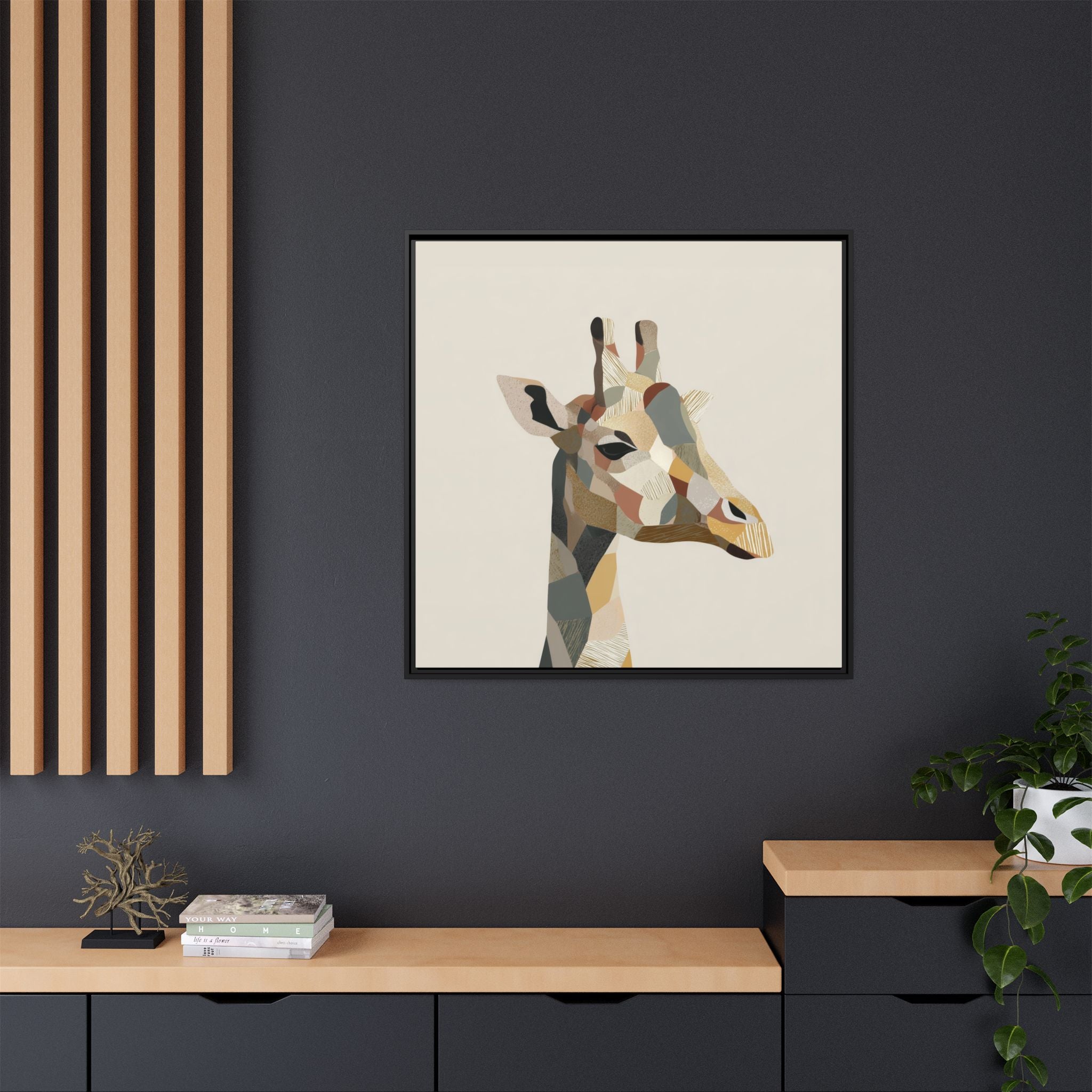 Geometric Giraffe: Cubist Wildlife Abstraction, Polygon Animal Portrait   |  Personalized & Custom Orders Available