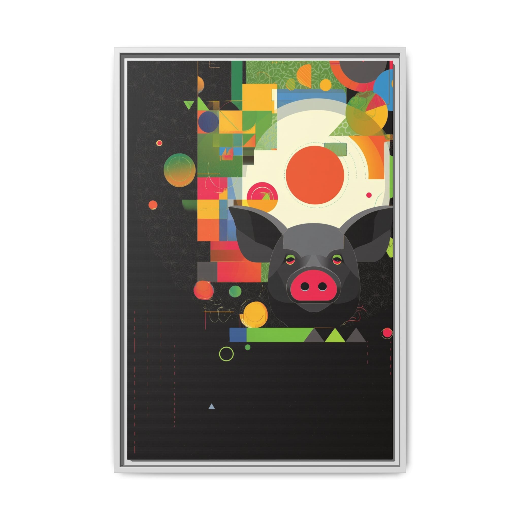 Prismatic Porcine: Geometric Digital Art, Cubist Pop Pig Portrait   |  Personalized & Custom Orders Available