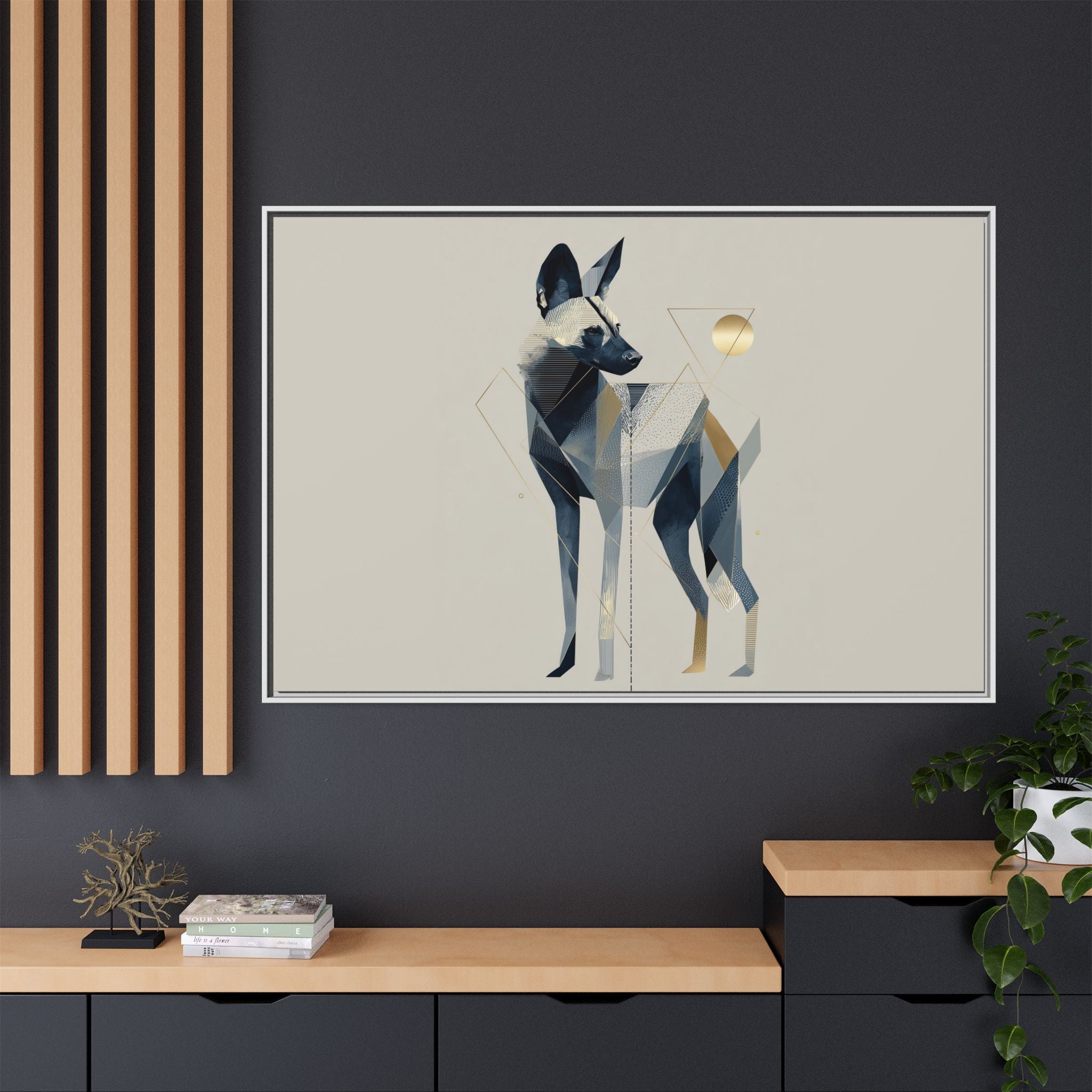 Canine Geometry: Fragmented African Wild Dog Portrait, Modern Graphic Design Study   |  Personalized & Custom Orders Available