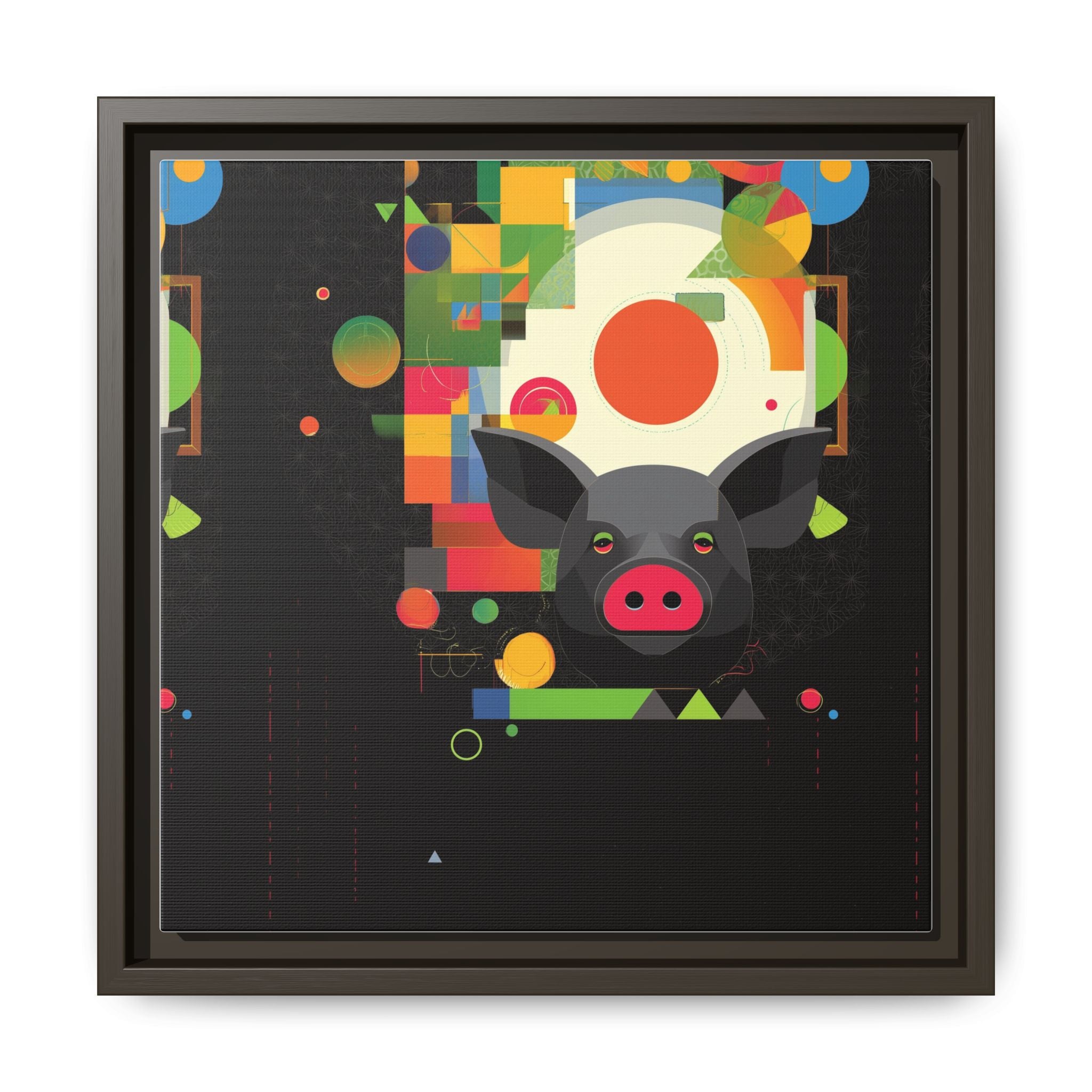 Prismatic Porcine: Geometric Digital Art, Cubist Pop Pig Portrait   |  Personalized & Custom Orders Available