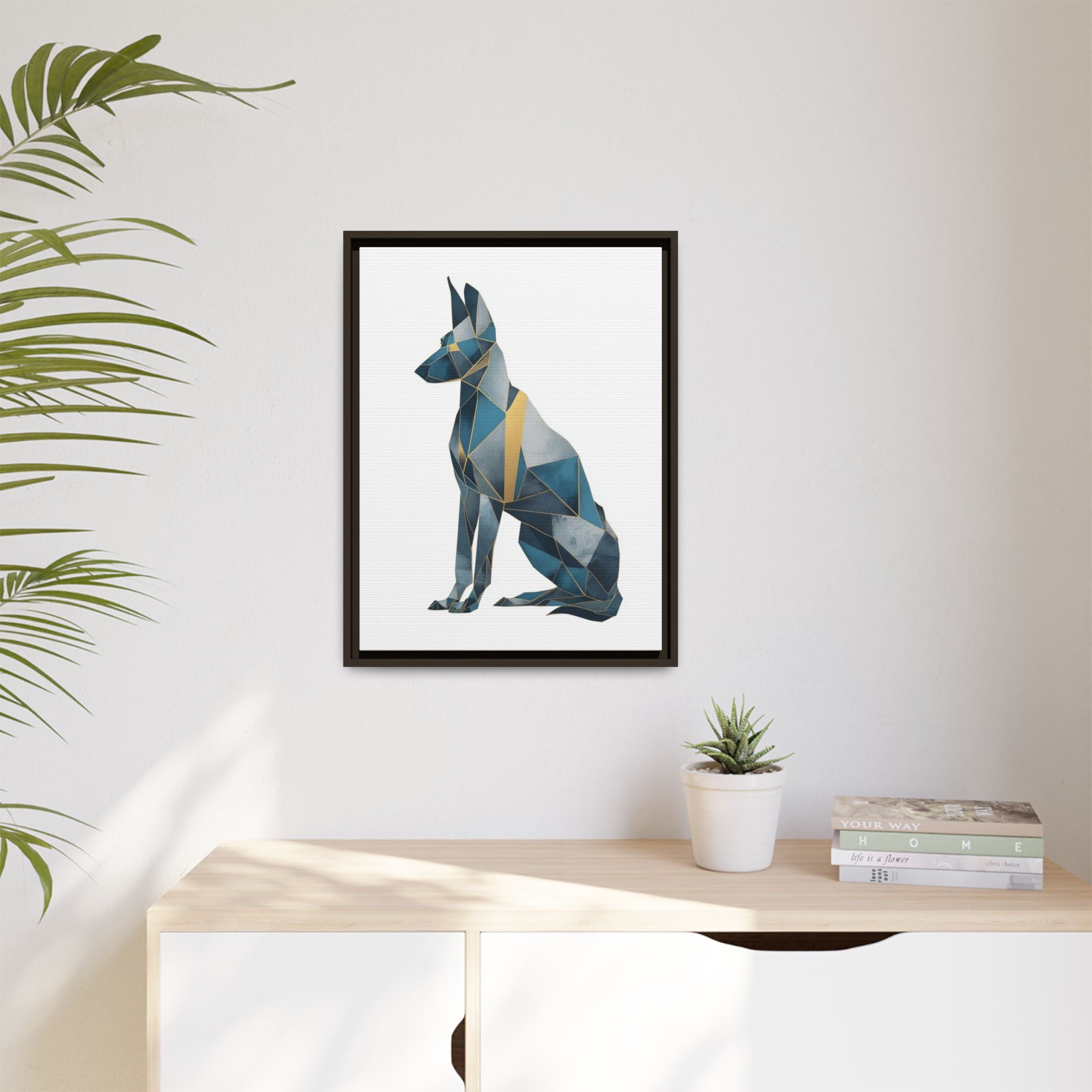 Geometric Canine Mosaic: Fractured Blue Shepherd, Modern Polygonal Art   |  Personalized & Custom Orders Available