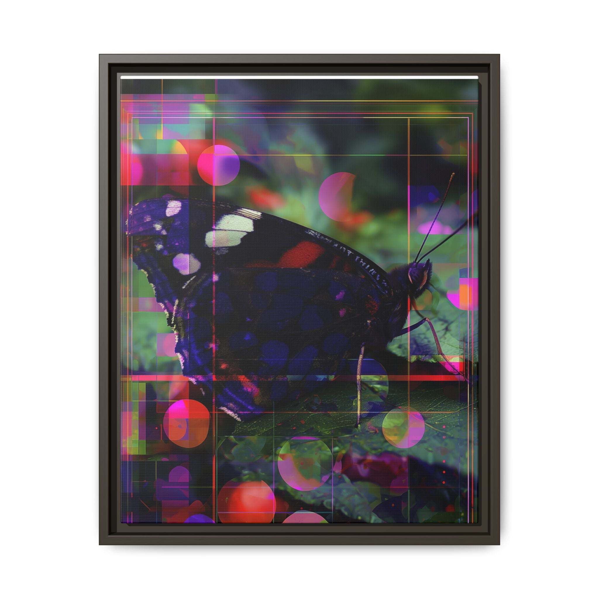 Geometric Butterfly Framed Print: Digital Glitch Butterfly Art, Geometric Nature Photography   |  Personalized & Custom Orders Available