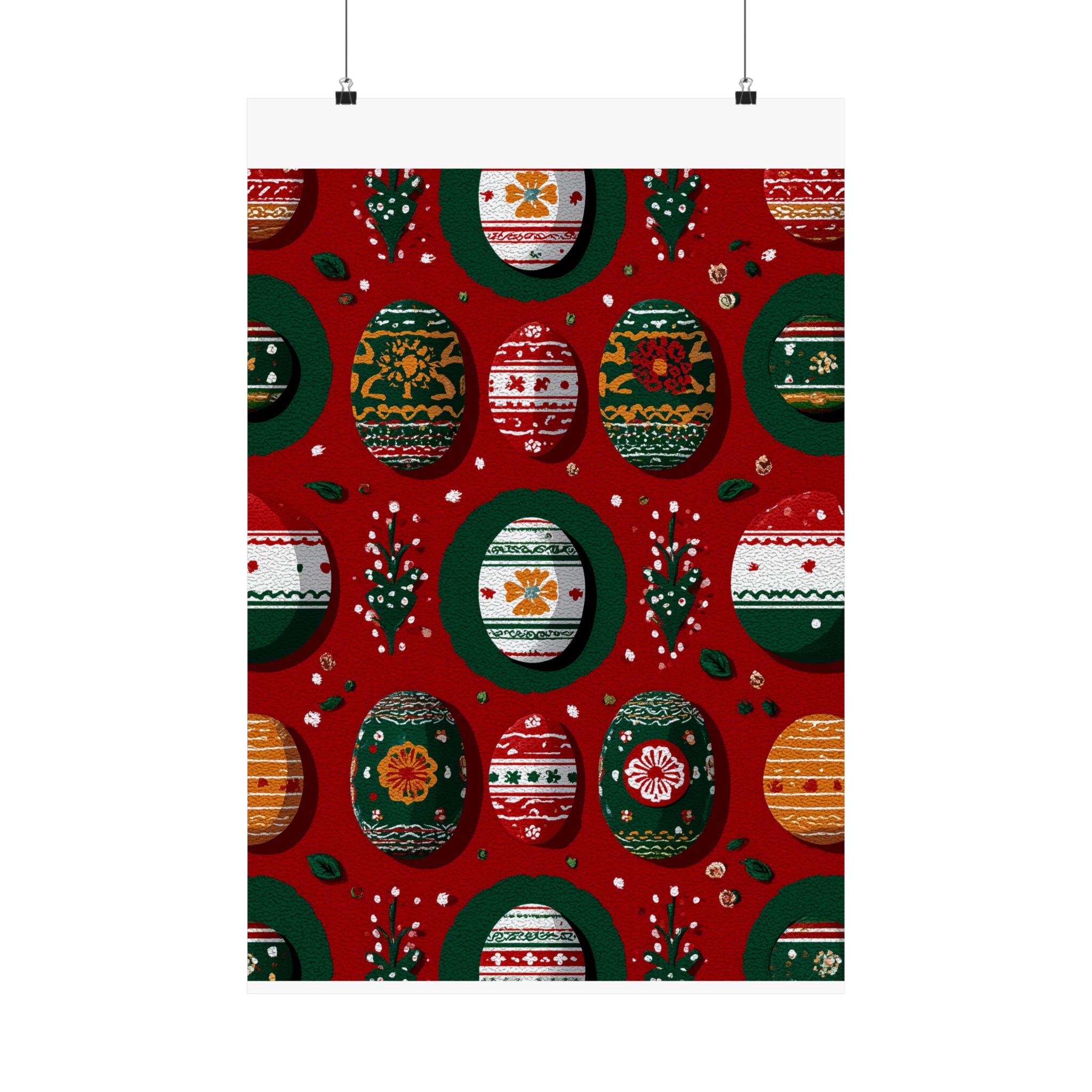 Festive Christmas Egg Poster, Seasonal Wall Art, Spring Decor, Holiday Decoration, Home Wall Art, Easter Gift Idea