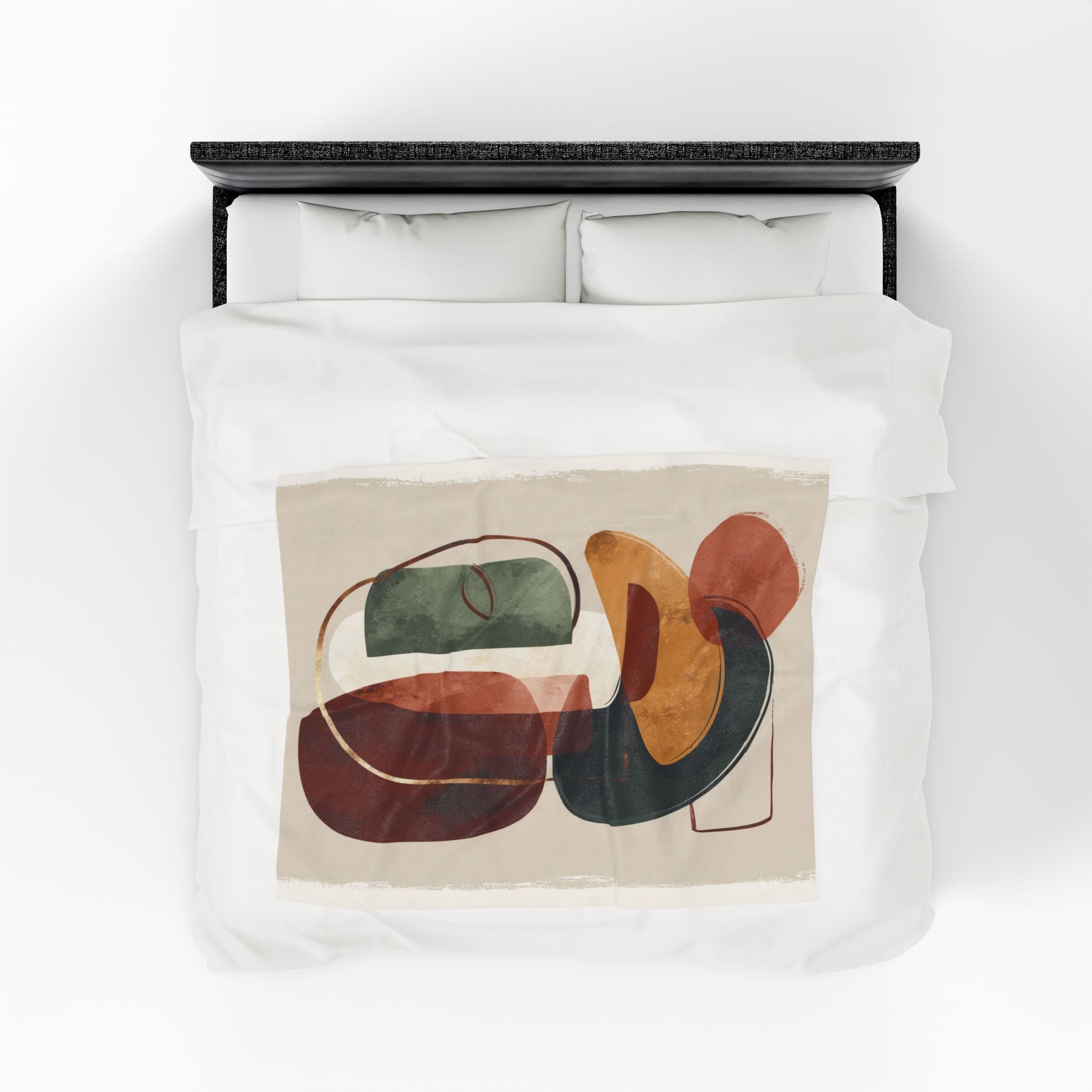 Organic Geometry: Layered Shapes in Earthy Tones, Mid-Century Modern Abstract   |    Custom Orders Available