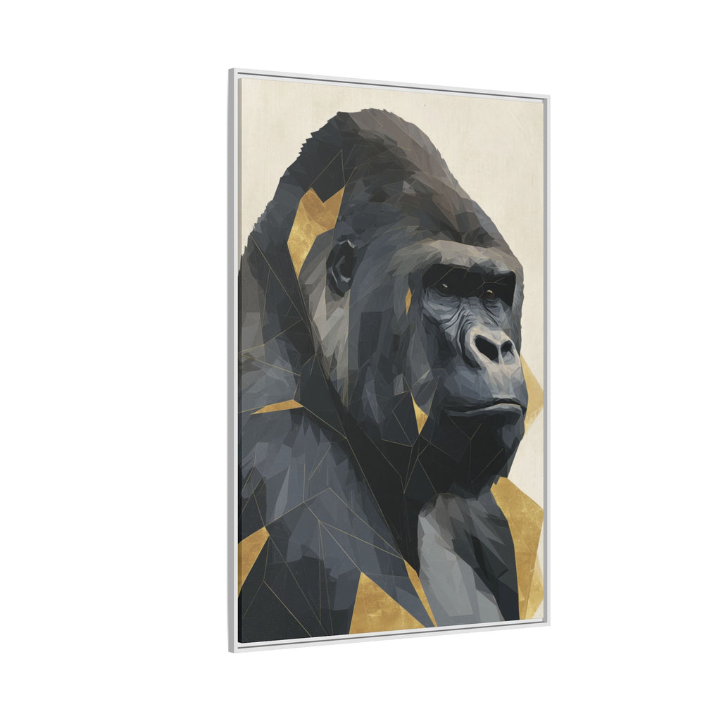 Primal Geometry: Polygonal Gorilla Portrait, Modern Metallic Wildlife Art   |  Personalized & Custom Orders Available