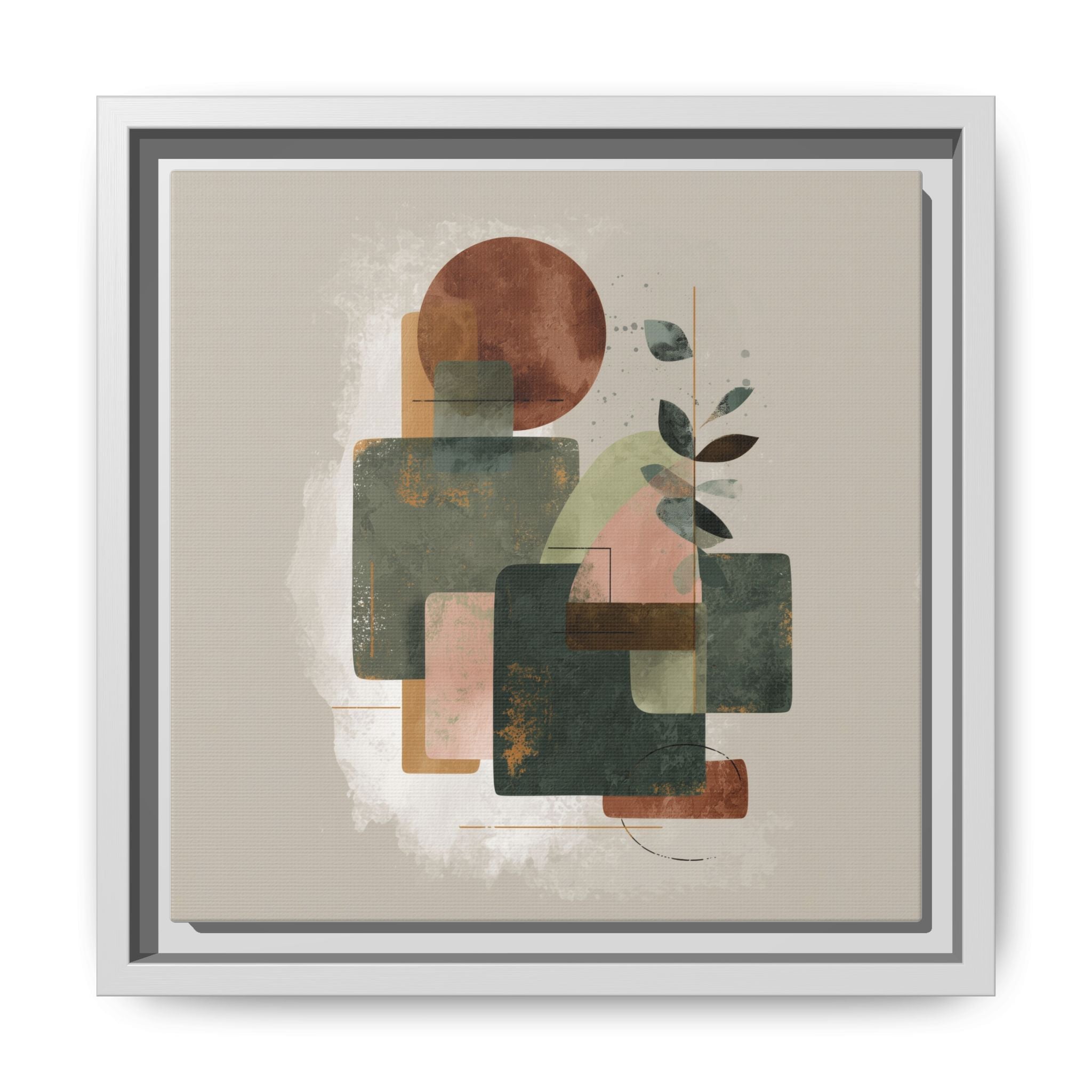 Geometric Harmony: Abstract Watercolor Composition, Mid-Century Modern Design, Organic Shapes   |   Custom Orders Accepted