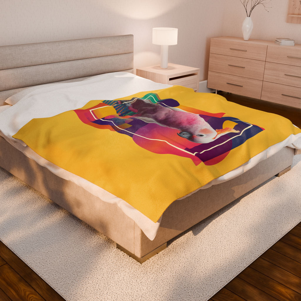 Radiant Cockatoo Quilt Cover, Doona Cover, Duvet : Geometric Pop Art Portrait, Vibrant Wildlife Design   |    Custom Orders Available