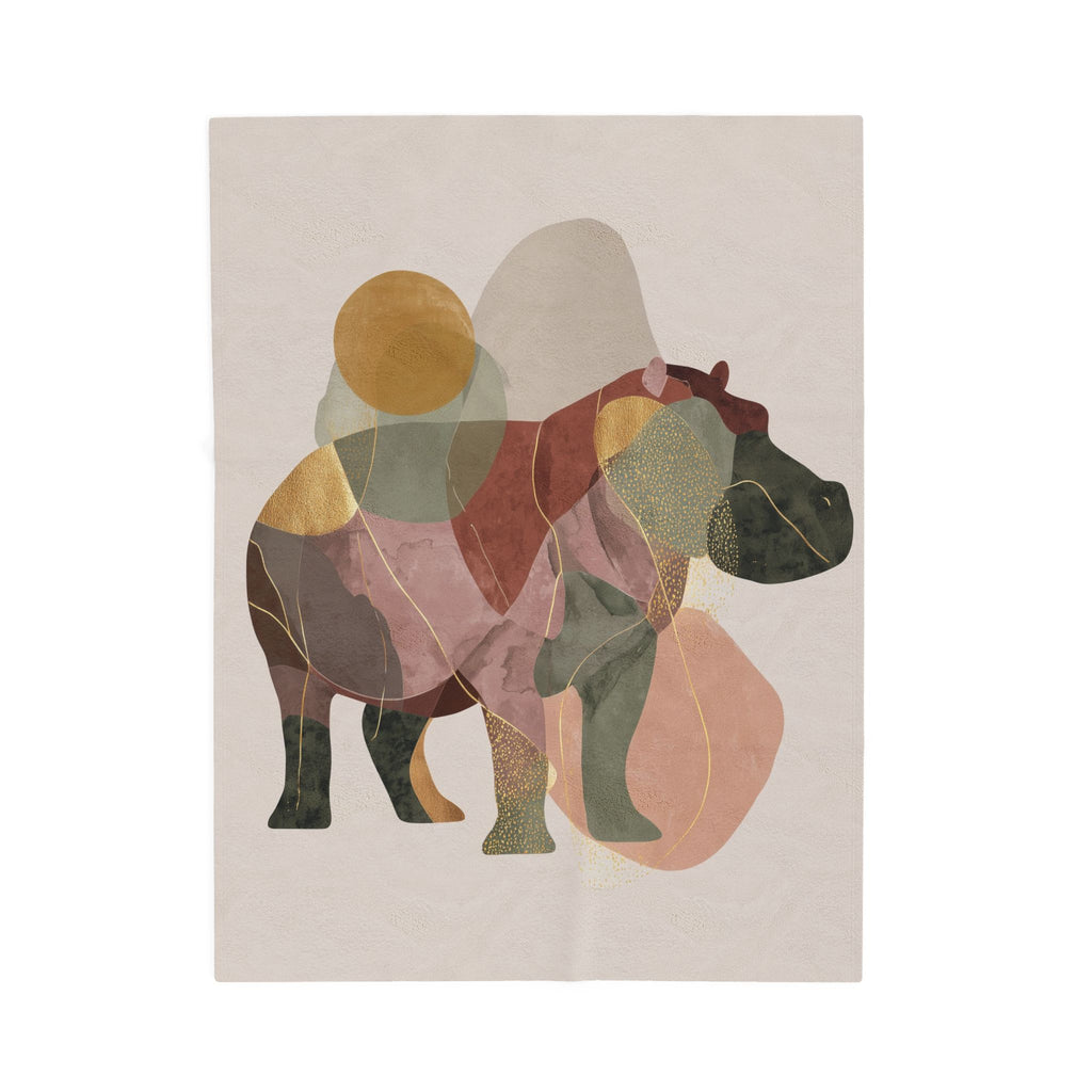 Geometric Hippo Silhouette: Abstract Animal Art, Modern Watercolor Interpretation   |    Custom Orders Available