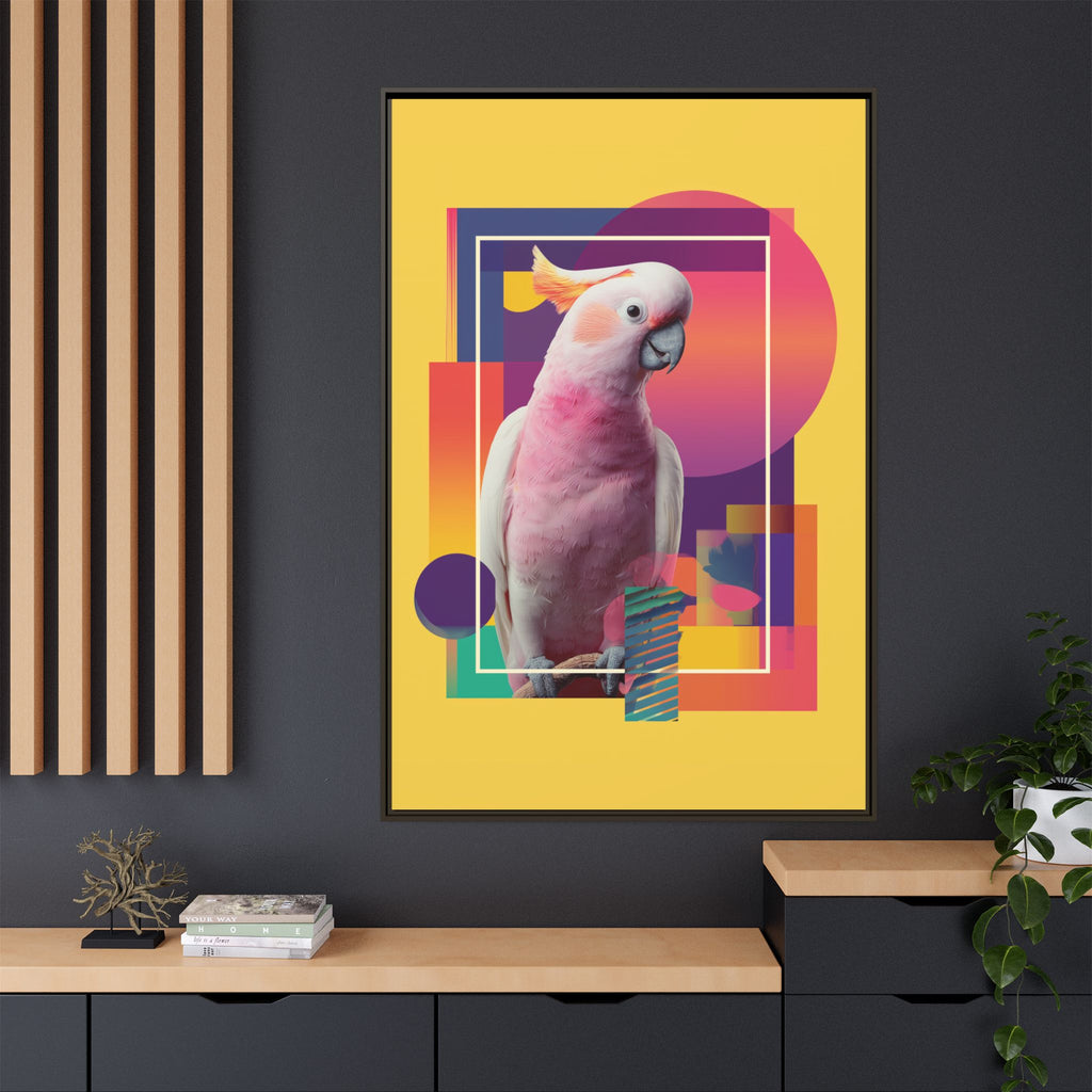 Geometric Cockatoo Composition: Moluccan Parrot Portrait, Modern Abstract Design   |    Custom Orders Available