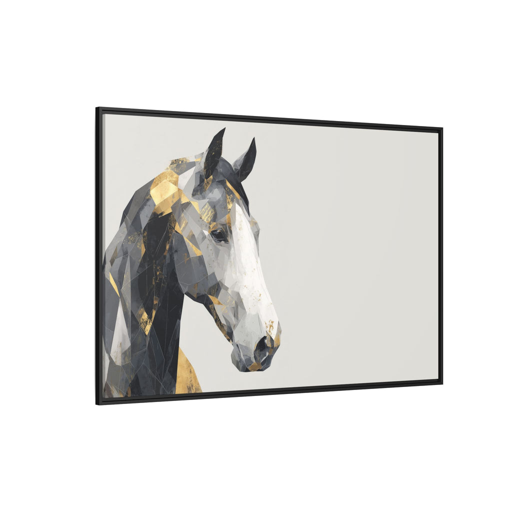 Geometric Stallion: Cubist Equine Art, Modern Metallic Polygonal Design   |  Personalized & Custom Orders Available