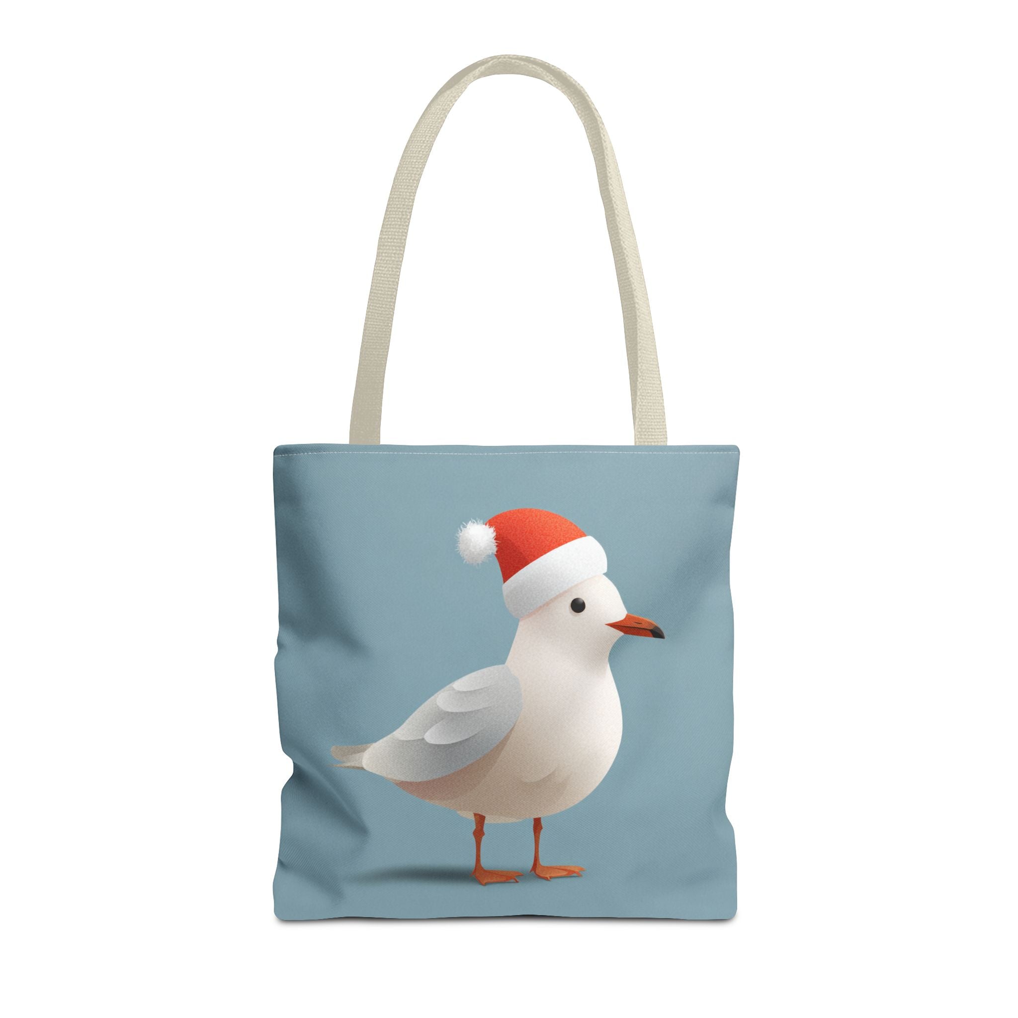 Christmas Seagull Tote Bag, Holiday Shopping Bag, Eco-Friendly Gift Bag, Cute Coastal Accessories, Winter Tote for Bird Lovers