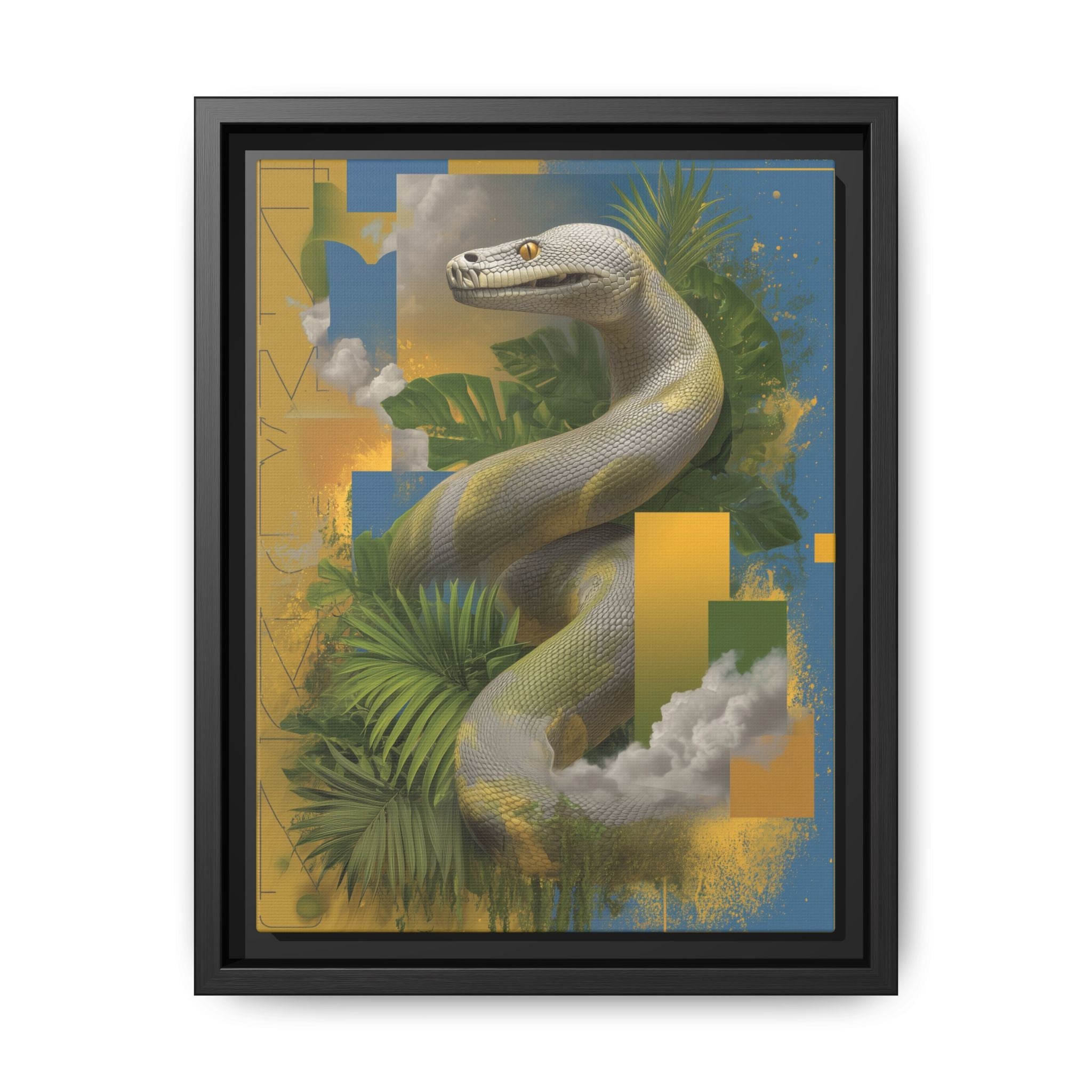 Serpent of Surreal Geometries: Tropical Hyperrealism, Digital Snake Illustration   |    Custom Orders Available