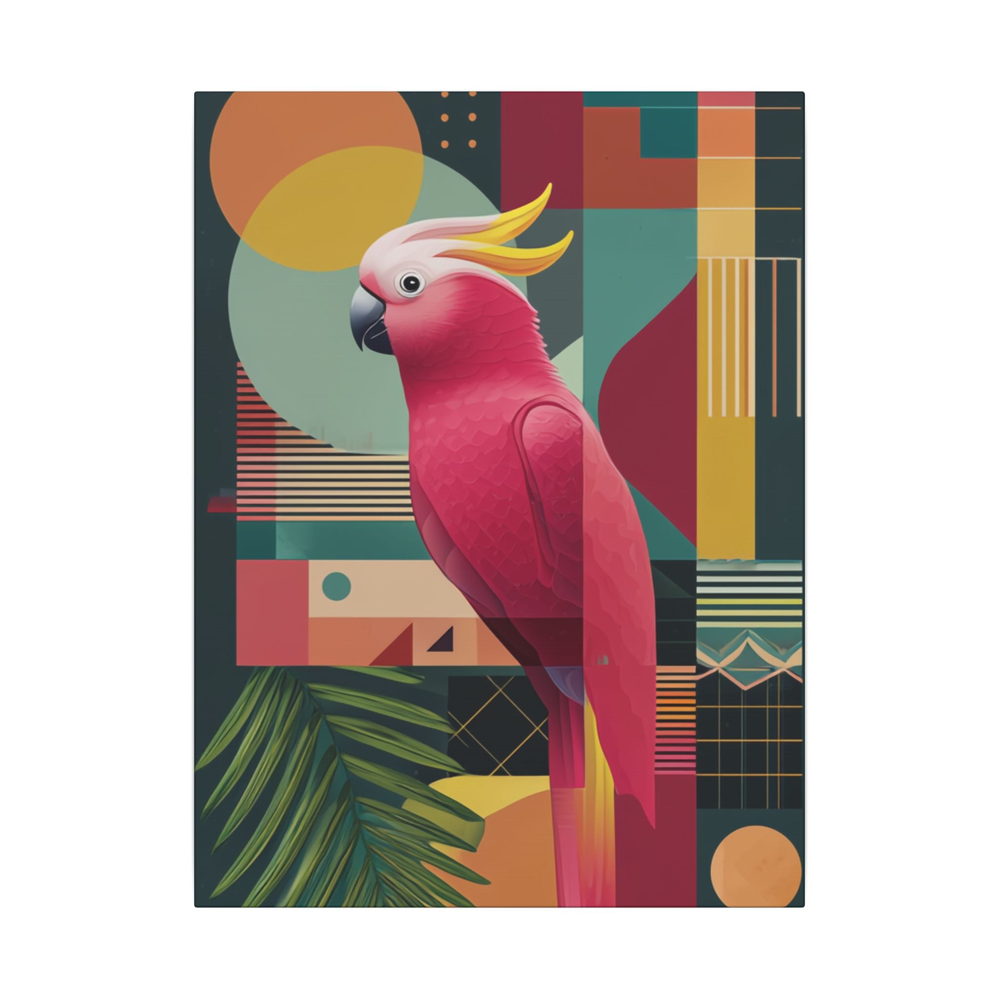 Cockatoo in Geometry: Mid-Century Modern Bird Art, Tropical Design Palette   |    Custom Orders Available