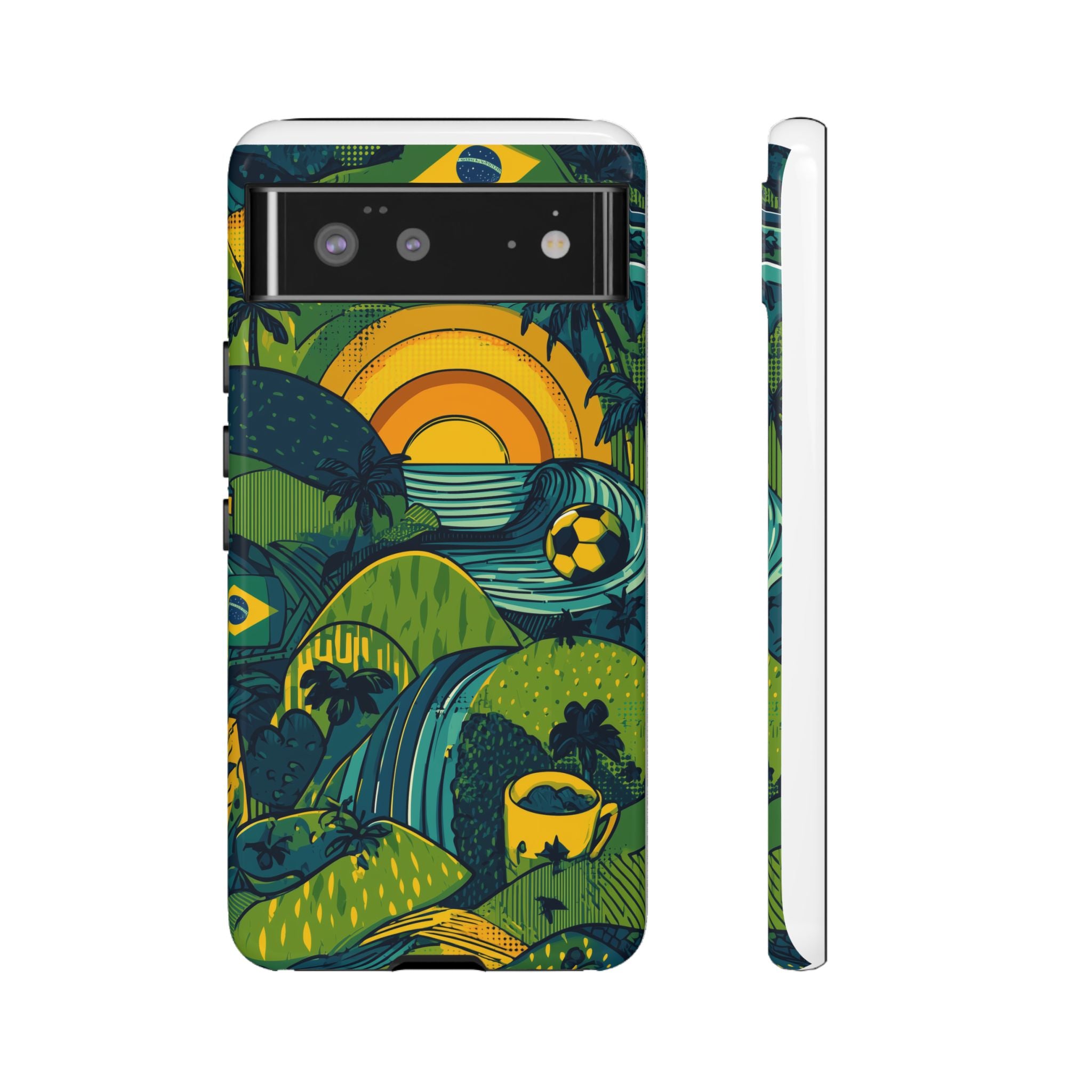 Brazil Tough Cases: Sporty Tropical Phone Case, Fun Beach Vibe Phone Accessory, Summer Travel Gift, Colorful Phone Cover, Casual Style Tech