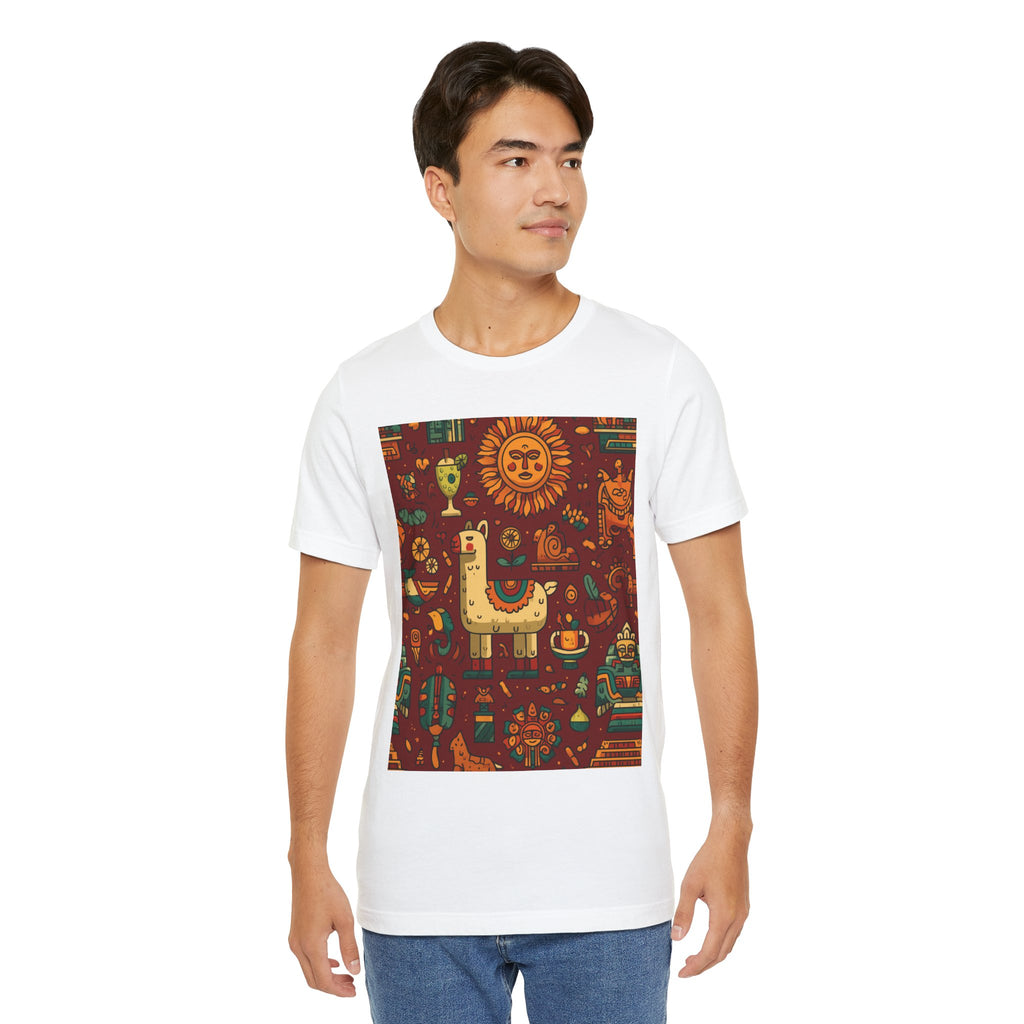 Colorful Llama Graphic Tee, Fun Summer Shirt, Unique Animal Art, Bohemian Style, Gift for Animal Lovers, Festival Wear, Unisex T-Shirt