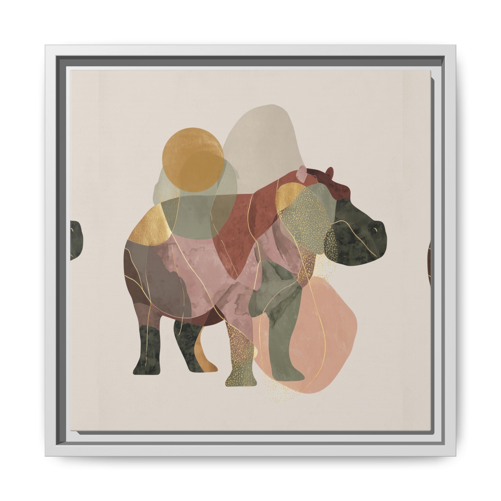Geometric Harmony: Abstract Hippo Silhouette, Modern Minimalist Animal Art   |    Custom Orders Available