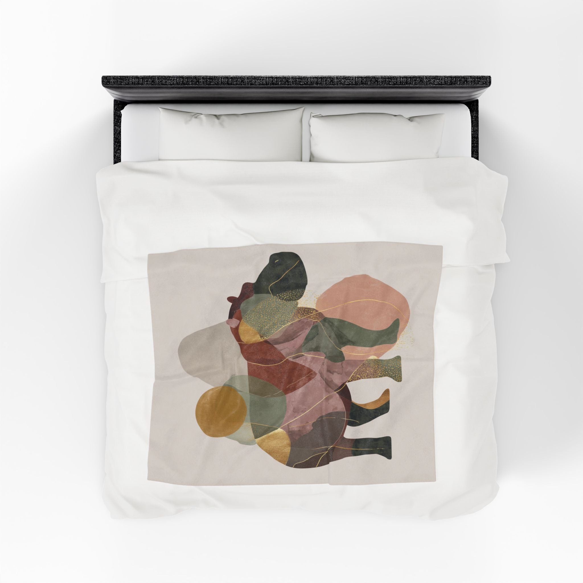 Geometric Hippo Silhouette: Abstract Animal Art, Modern Watercolor Interpretation   |    Custom Orders Available