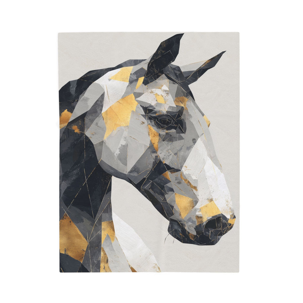 Geometric Horse Doona Cover, Cubist Digital Art, Modern Abstract Equestrian Composition   |  Personalized & Custom