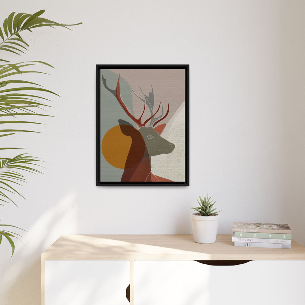 Rustic Reverie Framed Print : Minimalist Deer Profile, Contemporary Graphic Art Print   |  Personalized & Custom Orders Available