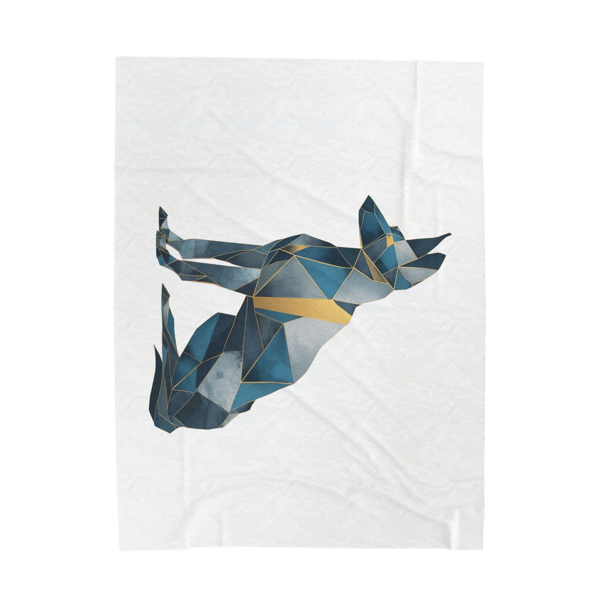 Velveteen Plush Blanket, Geometric Dog Duvet Cover, Soft Cozy Throw, Animal Lover Gift, Bedding Set, Home Decor Accent