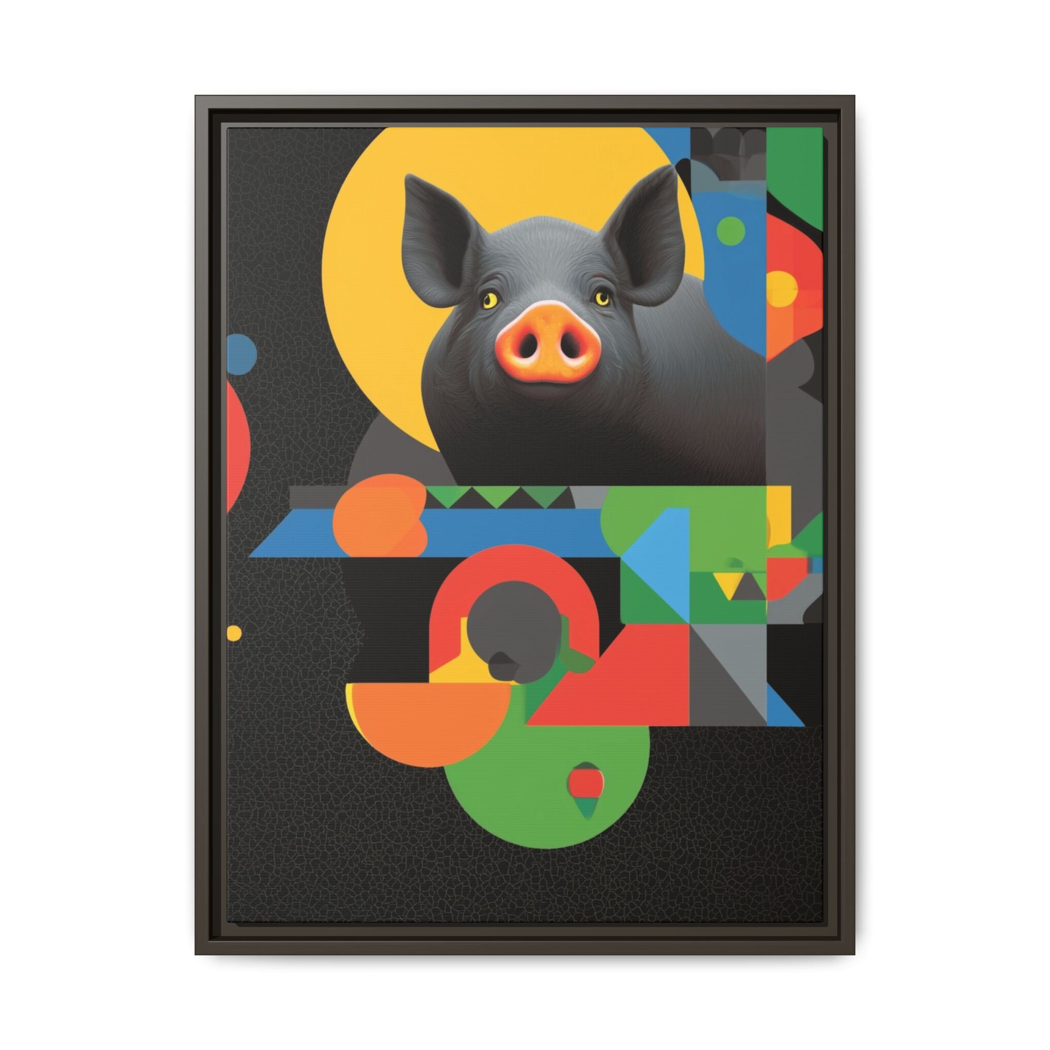Geometric Pig Poster: Abstract Graphic Design, Colorful Modernist Composition   |    Custom Orders Available