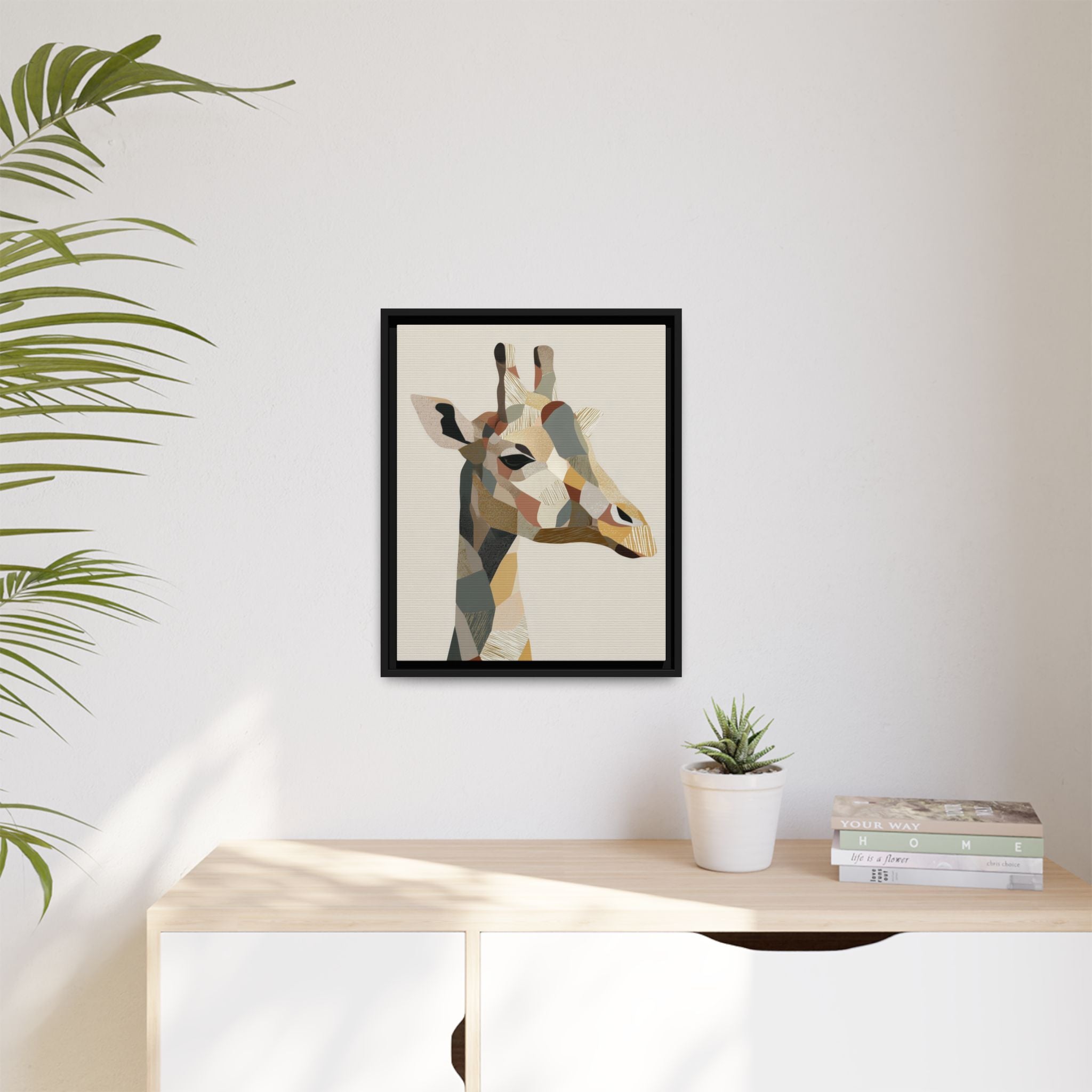 Geometric Giraffe: Cubist Wildlife Abstraction, Polygon Animal Portrait   |  Personalized & Custom Orders Available