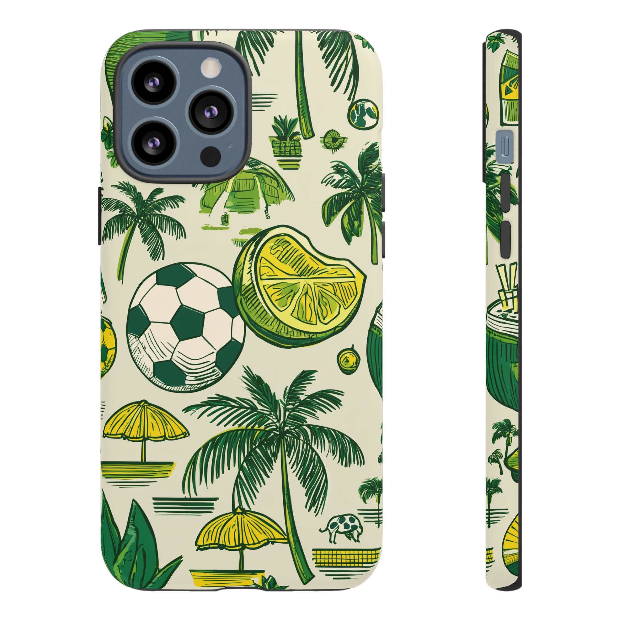 Summer Tough Cases: Sporty Tropical Phone Case, Fun Beach Vibe Phone Accessory, Summer Travel Gift, Colorful Phone Cover, Casual Style Tech