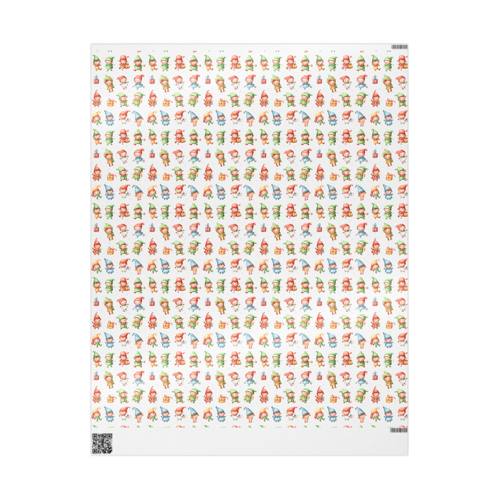 Wrapping Paper – Cute Watercolor Christmas Elves Gift Wrap