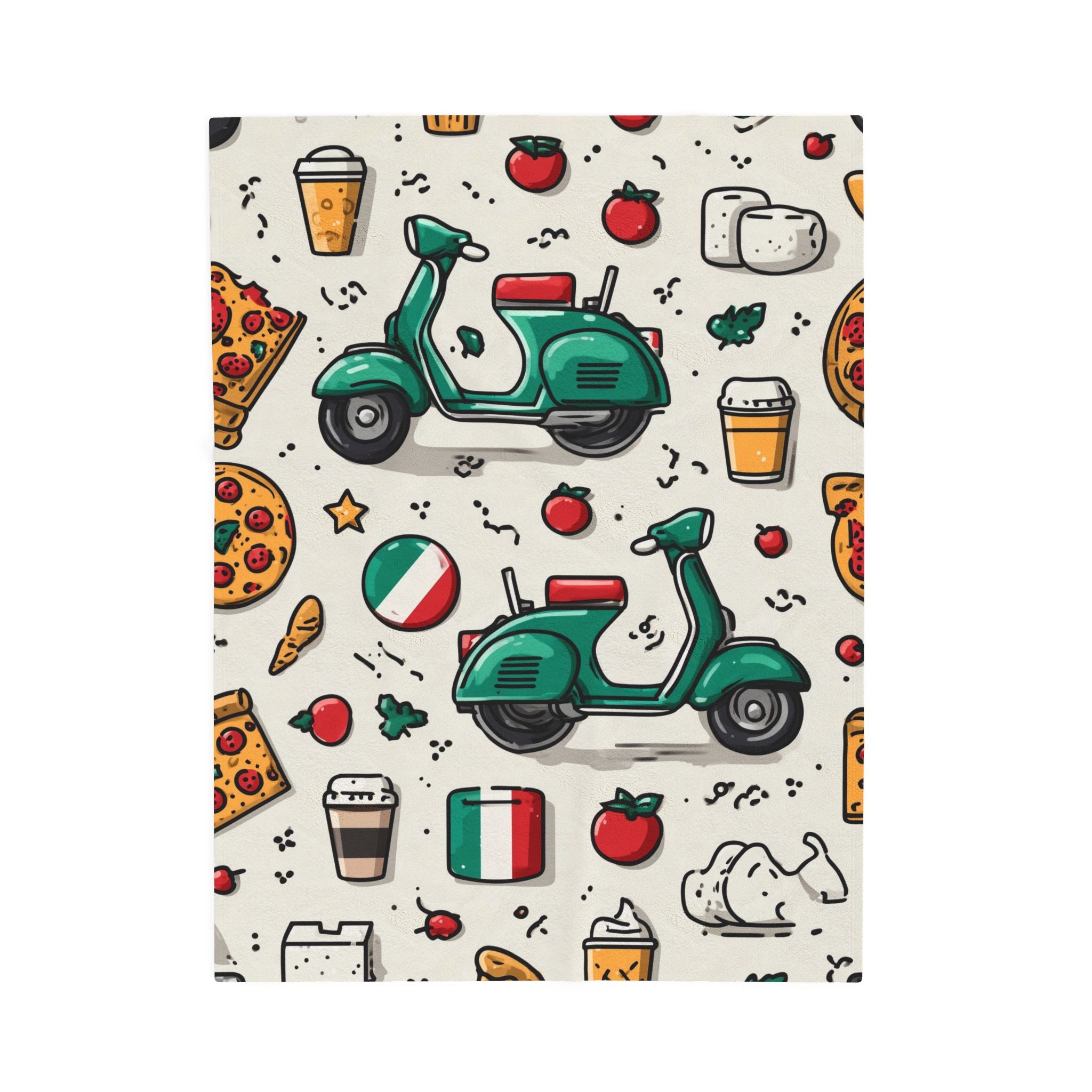 Bellissima Italia Quilt Doona Duvet Cover : Cultural Icons Collage, Italian Design Illustration   |   Custom Orders Accepted