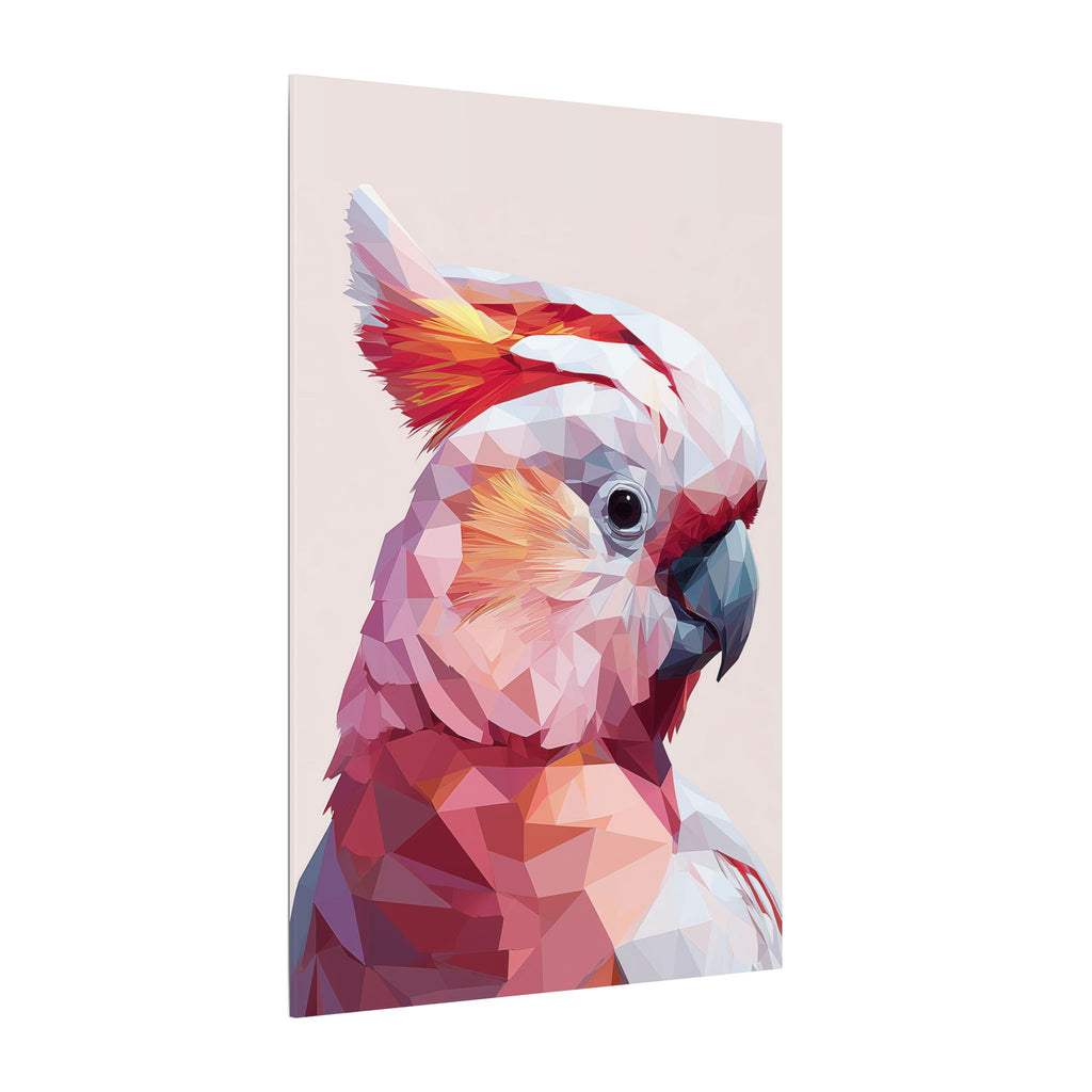Polygonal Parrot: Low-Poly Digital Art, Geometric Cockatoo Portrait   |    Custom Orders Available
