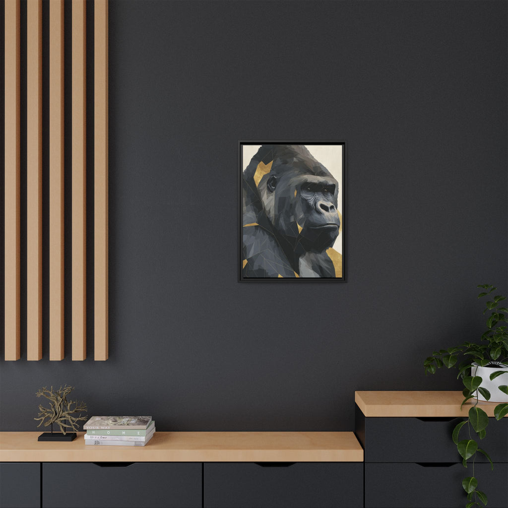 Primal Geometry: Polygonal Gorilla Portrait, Modern Metallic Wildlife Art   |  Personalized & Custom Orders Available