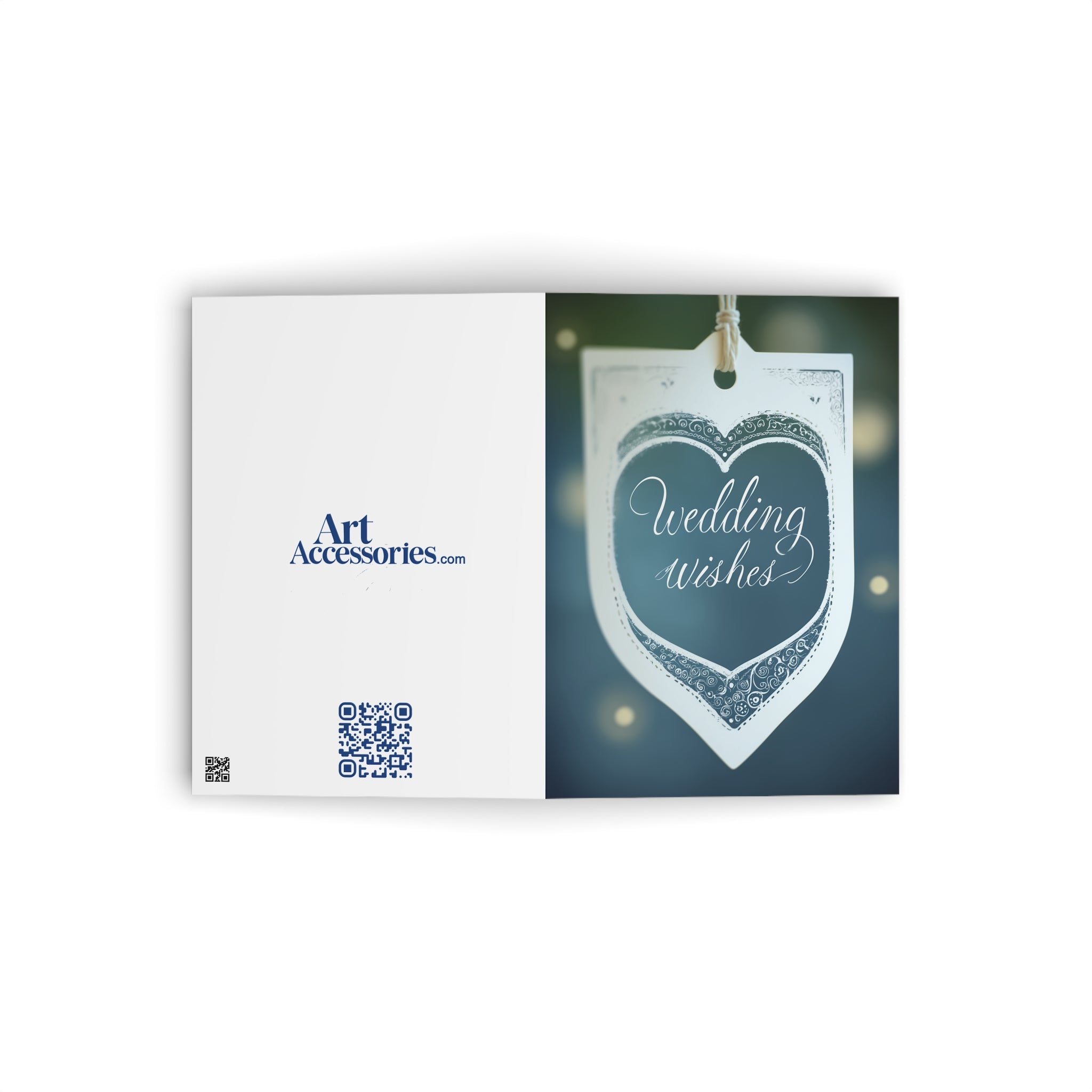 Wedding Wishes Greeting Card — Elegant Heart Tag Design